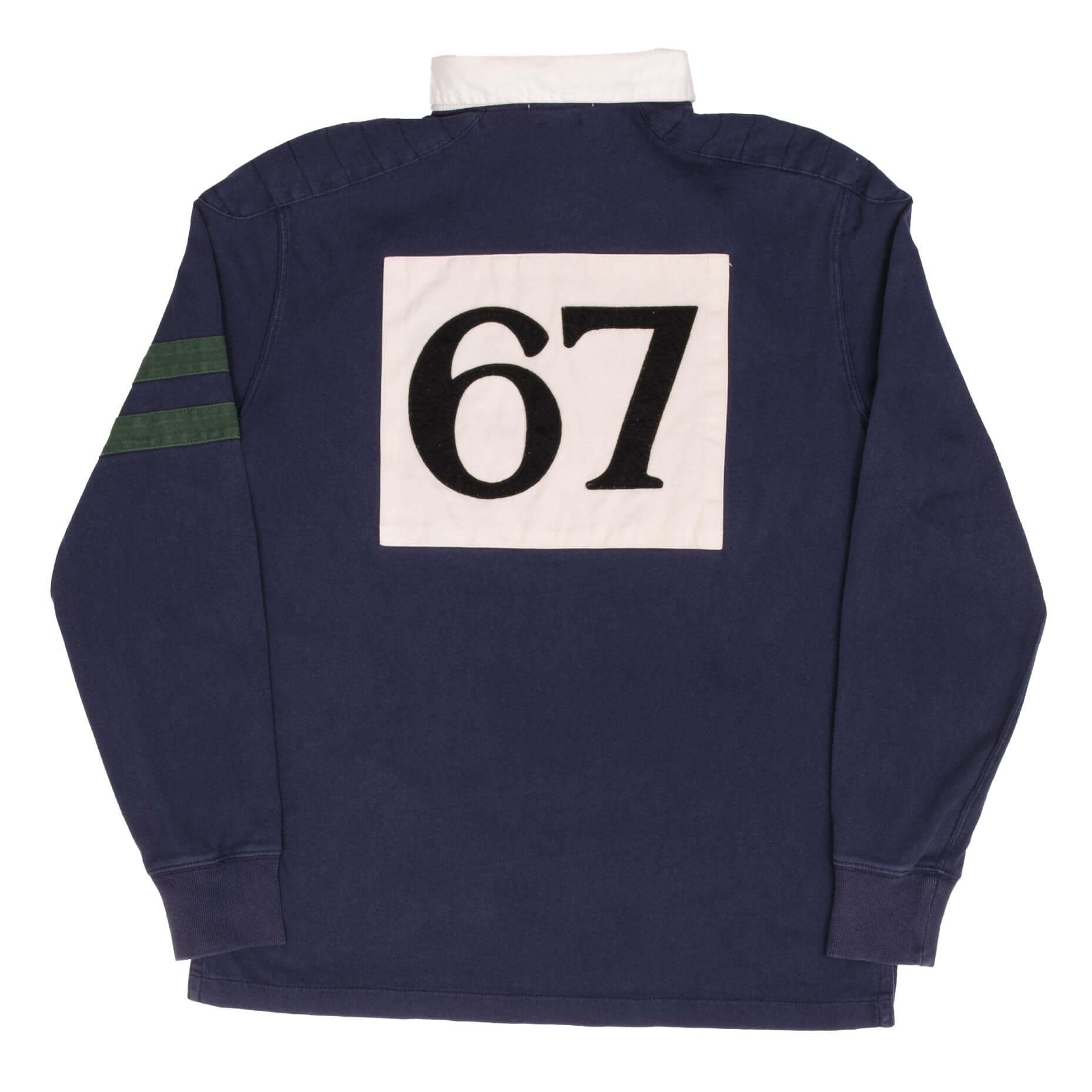 Ralph Lauren Navy Blue P67 Rugby Polo Shirt for Men - Medium Size - Classic Casual Wear for Work, Golf & Everyday Outfits