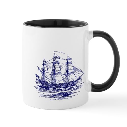 White/Black Inside - Vintage Clipper Ship Mug