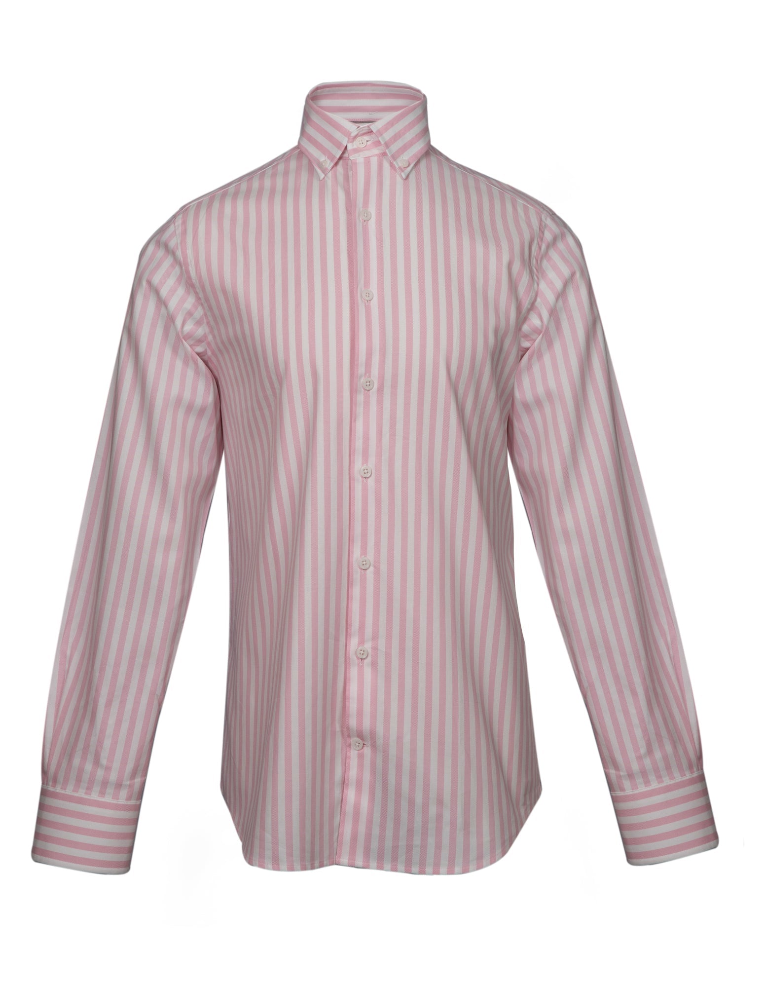 HENRY SARTORIAL Men's Bengal Stripe Button Down Shirt - Pink and White Casual Dress Shirt for Office, Date Night & Business Casual Outfits