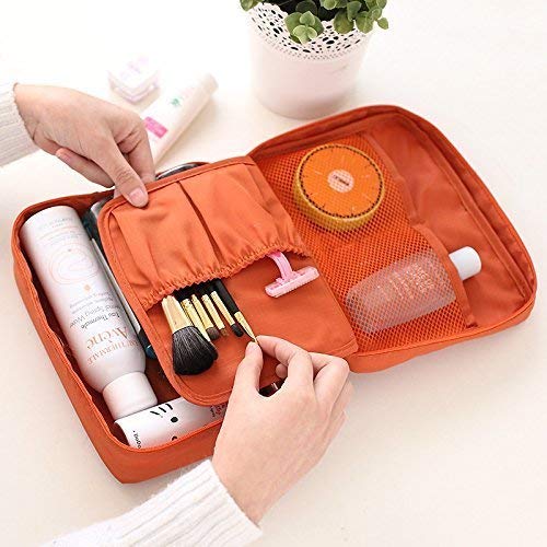 Multipurpose Travel Cosmetic Organizer Bag - Waterproof Makeup Pouch for Women | Perfect for Daily Use, Gym & Air Travel (Pink, Style A)