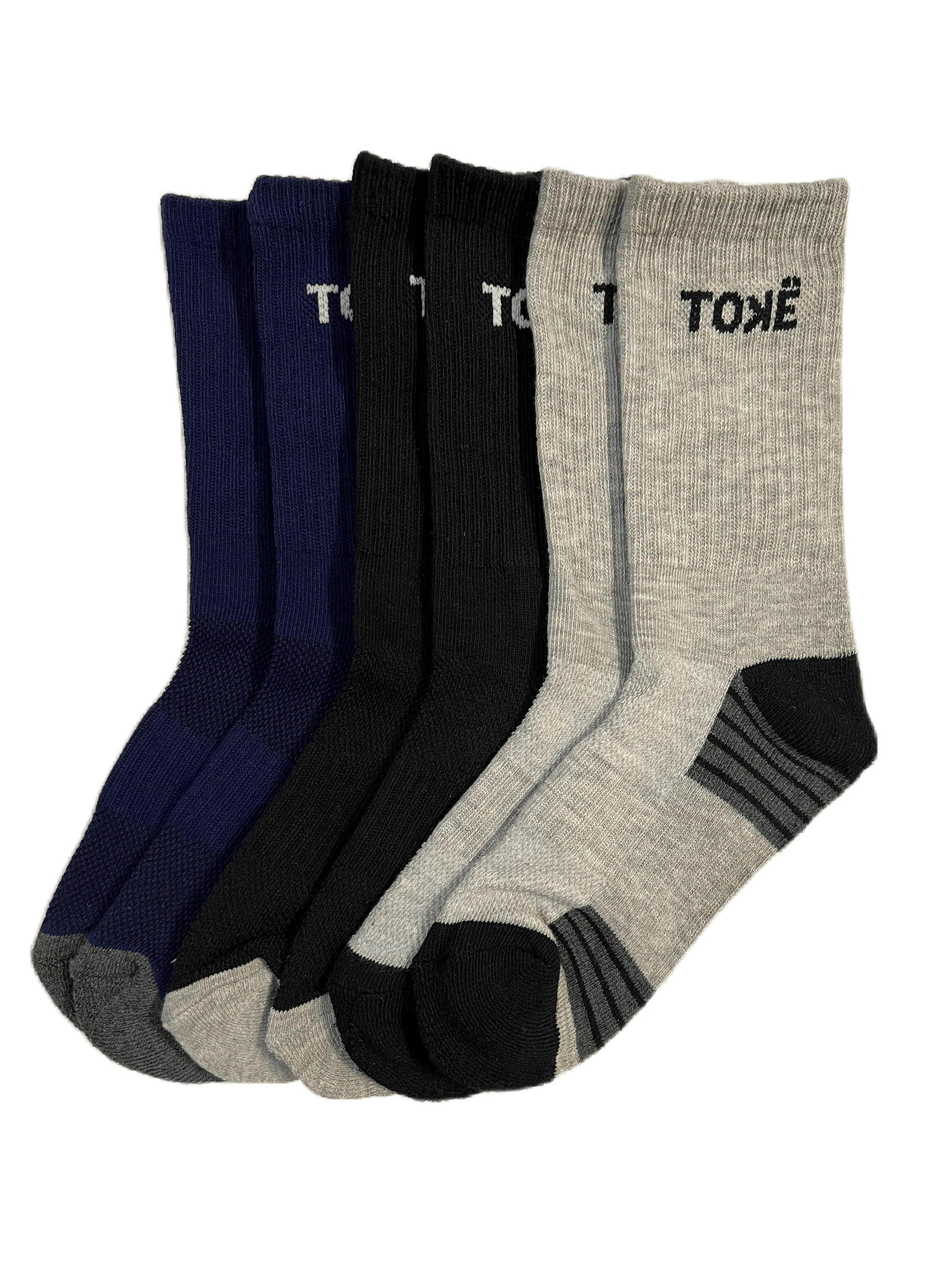 Breathable Kids Cotton Performance Socks 3-Pack for Boys & Girls - Soft Athletic Socks for Running, Sports & Daily Wear (Sizes 4-9 Years)