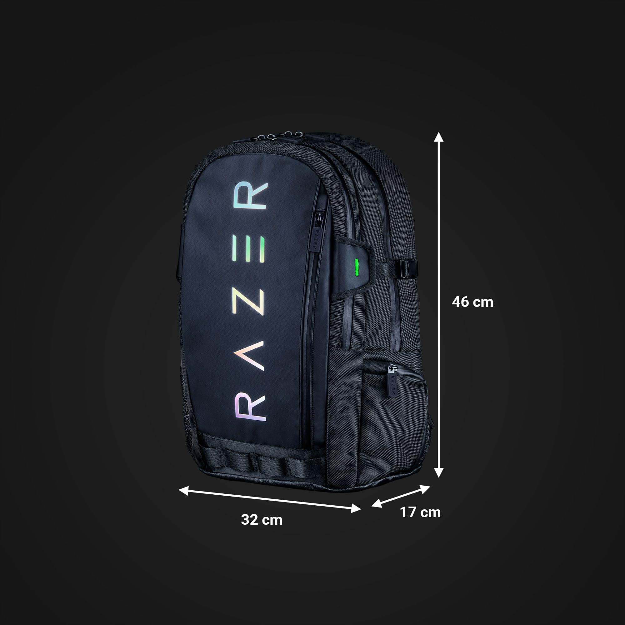 Razer Rogue v3 16-Inch Gaming Laptop Backpack - Water Resistant Travel Computer Bag with Mesh Side Pockets - Fits 16
