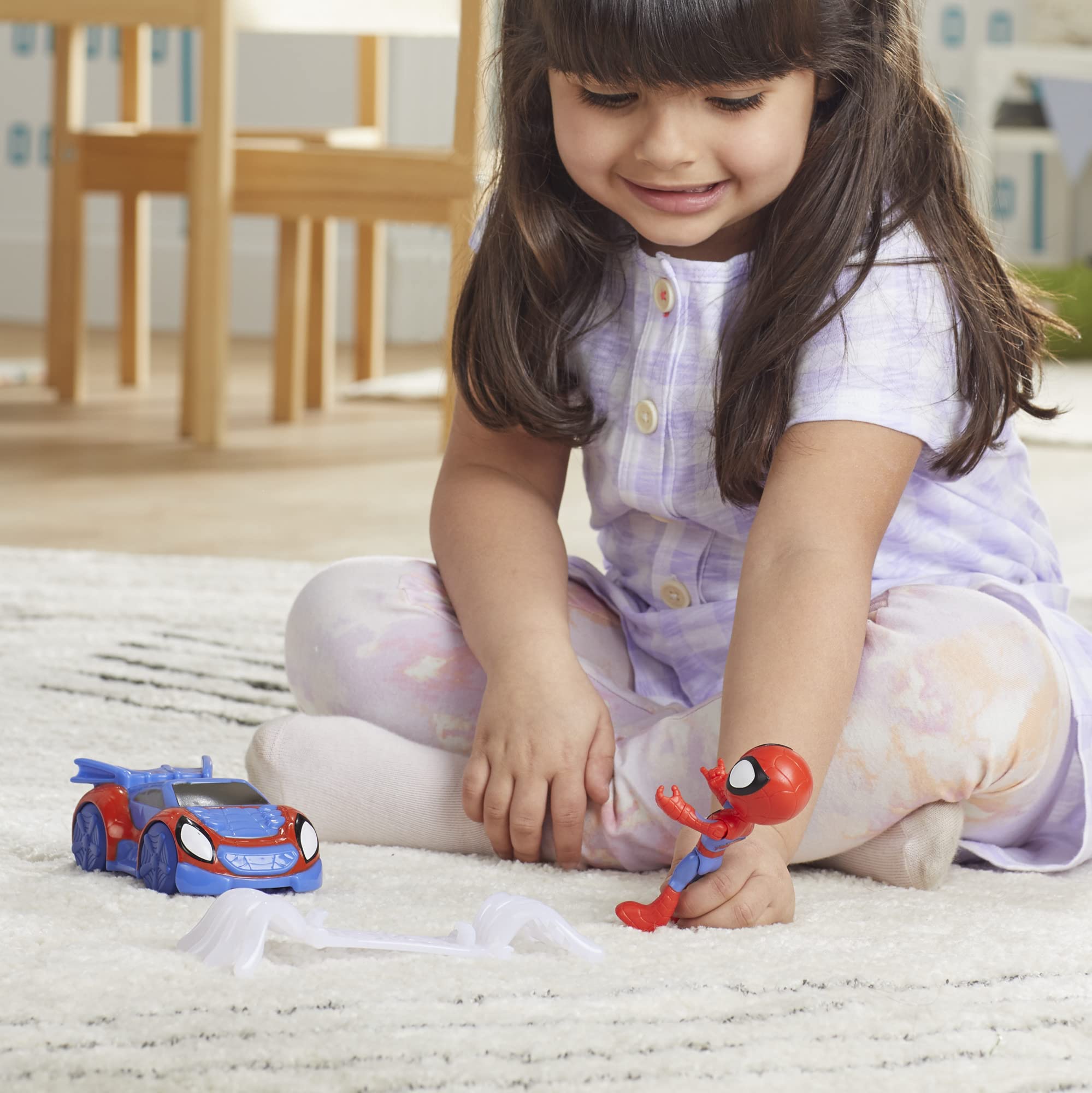 Spidey and His Amazing Friends 4-Inch Action Figure with Web Crawler Vehicle - Marvel Superhero Toy for Preschool Kids Ages 3+ | Easter Gift, Birthday Present, Pretend Play, Role-Playing Fun