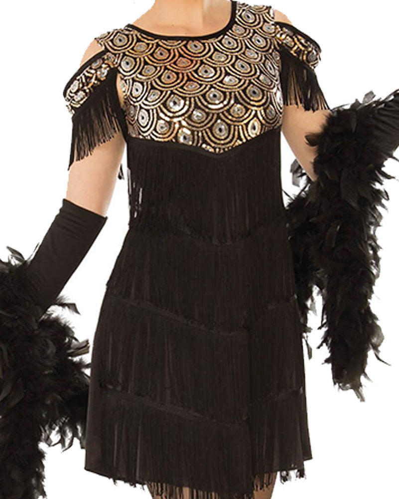 1920s Gold Flapper Dress for Women - Vintage Gatsby Party Costume for Halloween, Themed Parties & Roaring 20s Events