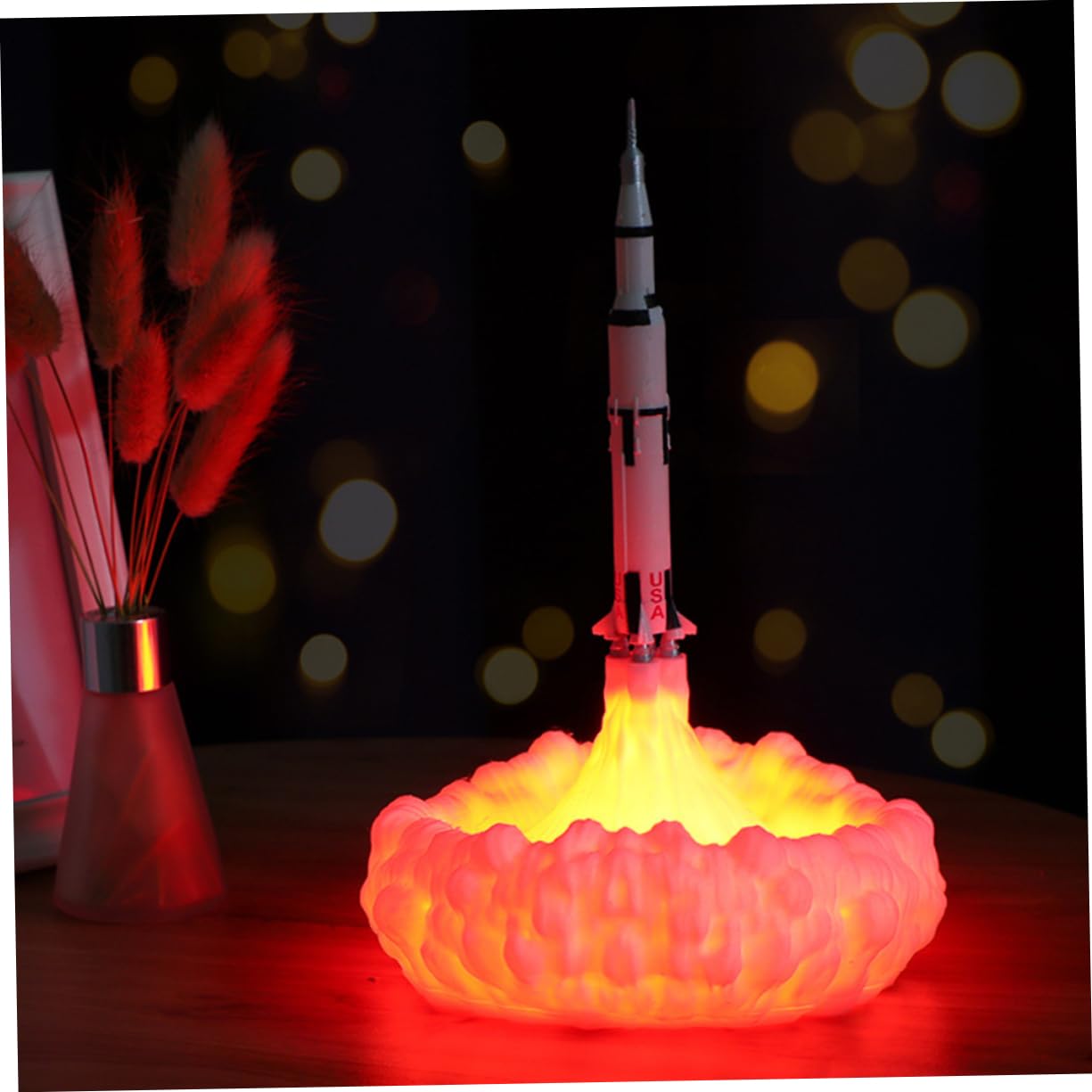 Angoily 3D Printed Rocket LED Night Light for Girls - Soft Glow Bedroom Decor, Kids Room Nightlight, Nursery Lamp for Safe & Comfortable Sleep
