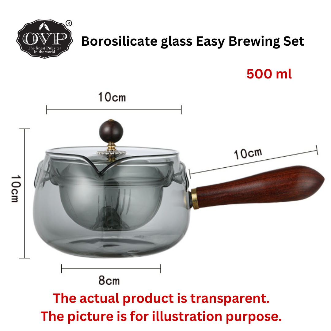 Premium Borosilicate Glass Rotating Teapot with Ergonomic Handle - 500ml (17oz) Heat-Resistant Tea Infuser - Perfect for Loose Leaf Tea, Herbal Infusions & Iced Tea Brewing at Home or Office