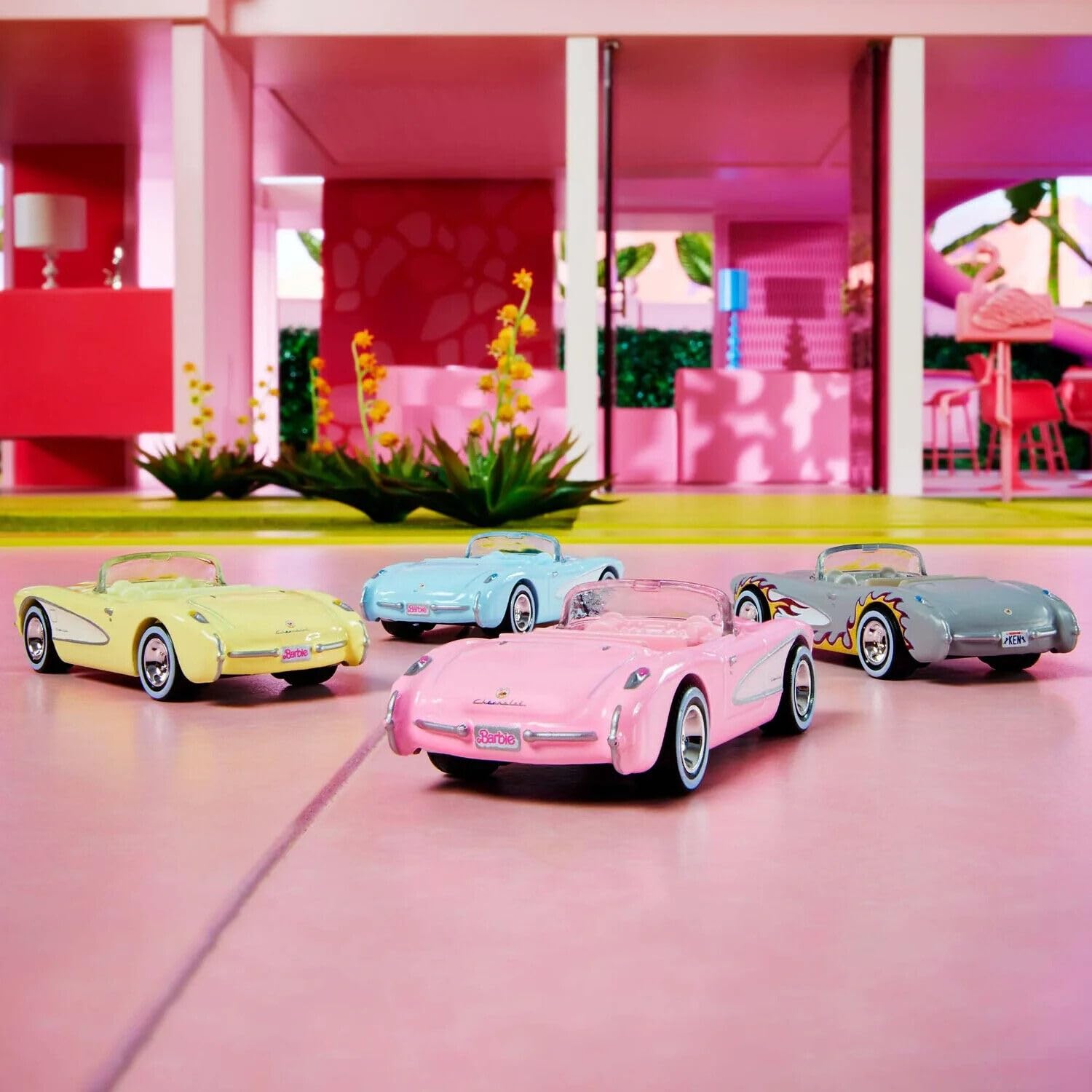 Hot Wheels Barbie The Movie Corvette 4-Pack Die-Cast Car Set - Collectible Toy Cars for Kids & Adults - Perfect for Play, Display & Gifting