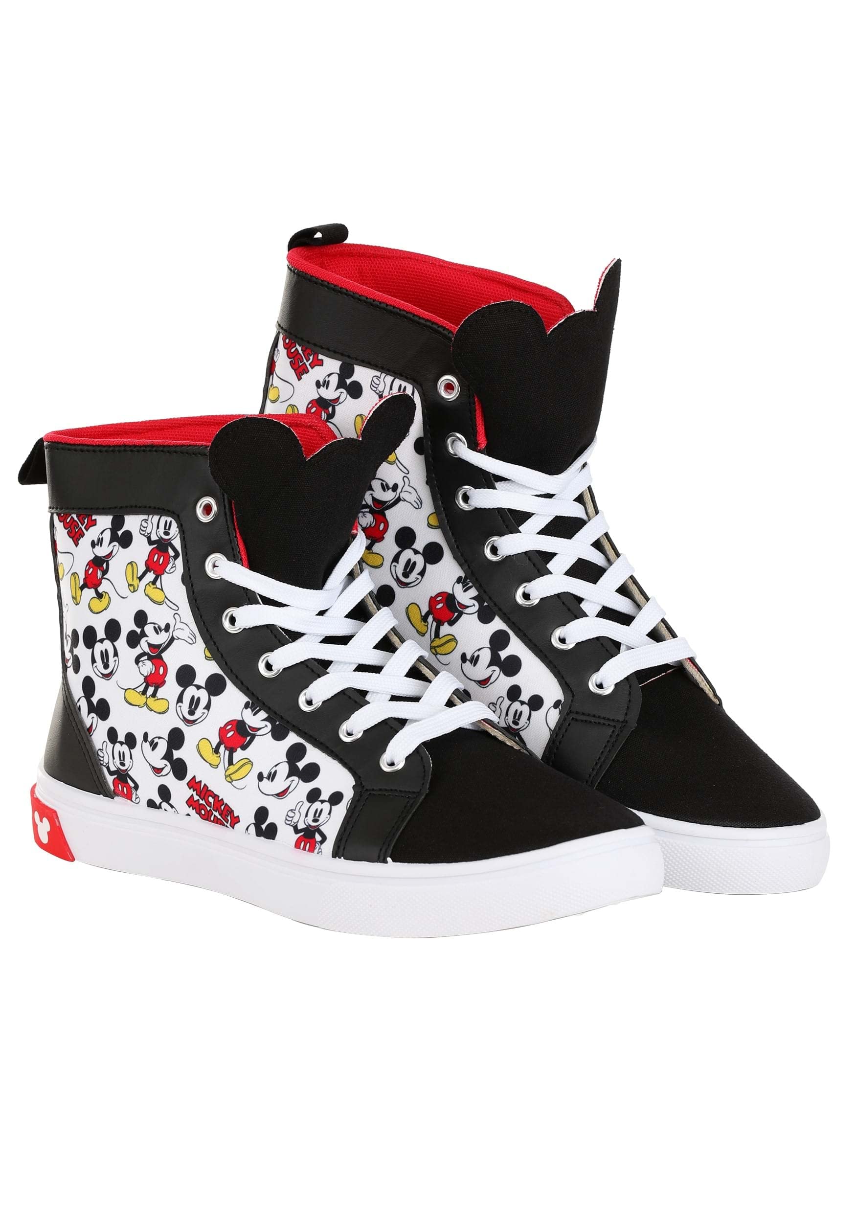 Mickey Mouse High Top Sneakers for Men - Disney Cartoon Character Shoes for Casual Wear & Street Fashion