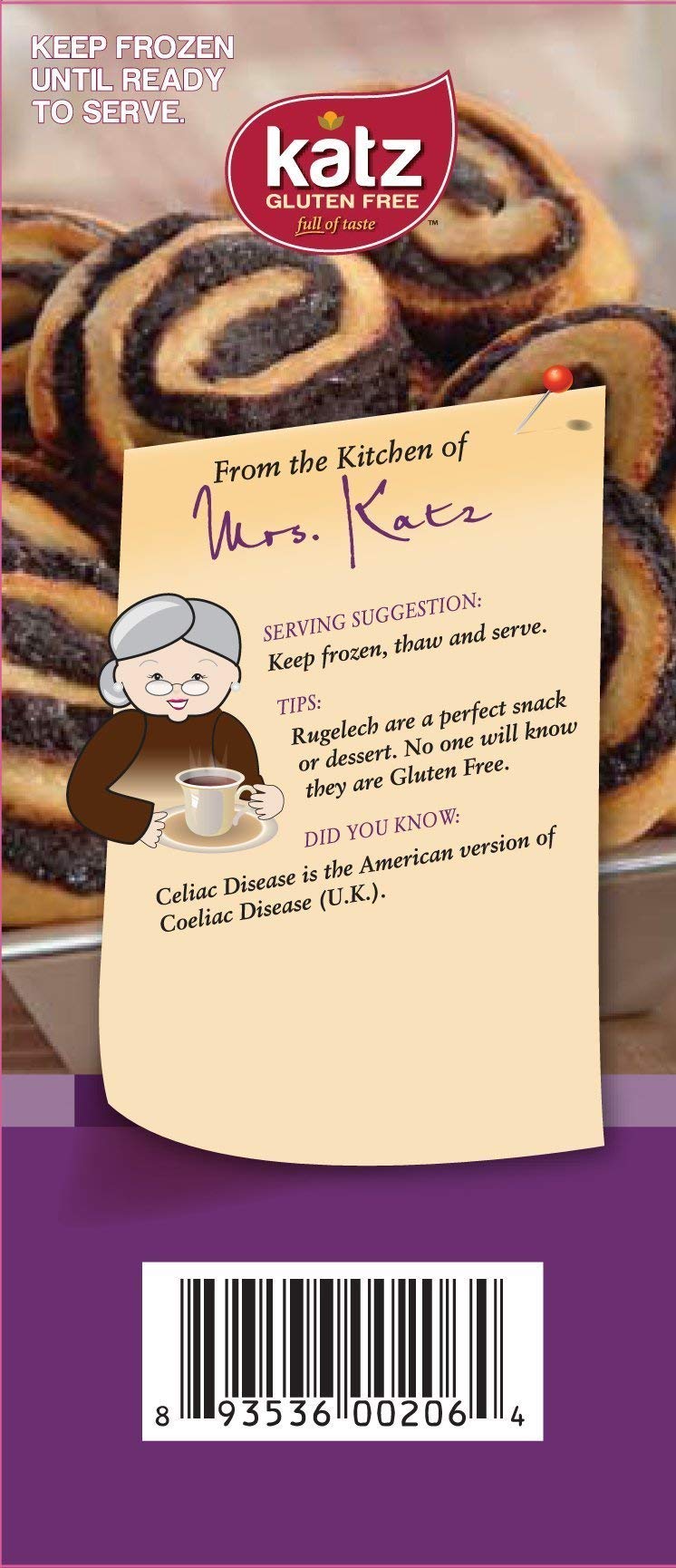 Katz Gluten Free Chocolate Rugelach - Dairy Free, Nut Free, Soy Free, Kosher Certified (6 Packs of 8 Rugelach, 7 Oz Each) | Perfect for Holiday Gifts, Party Desserts & Celiac-Friendly Treats