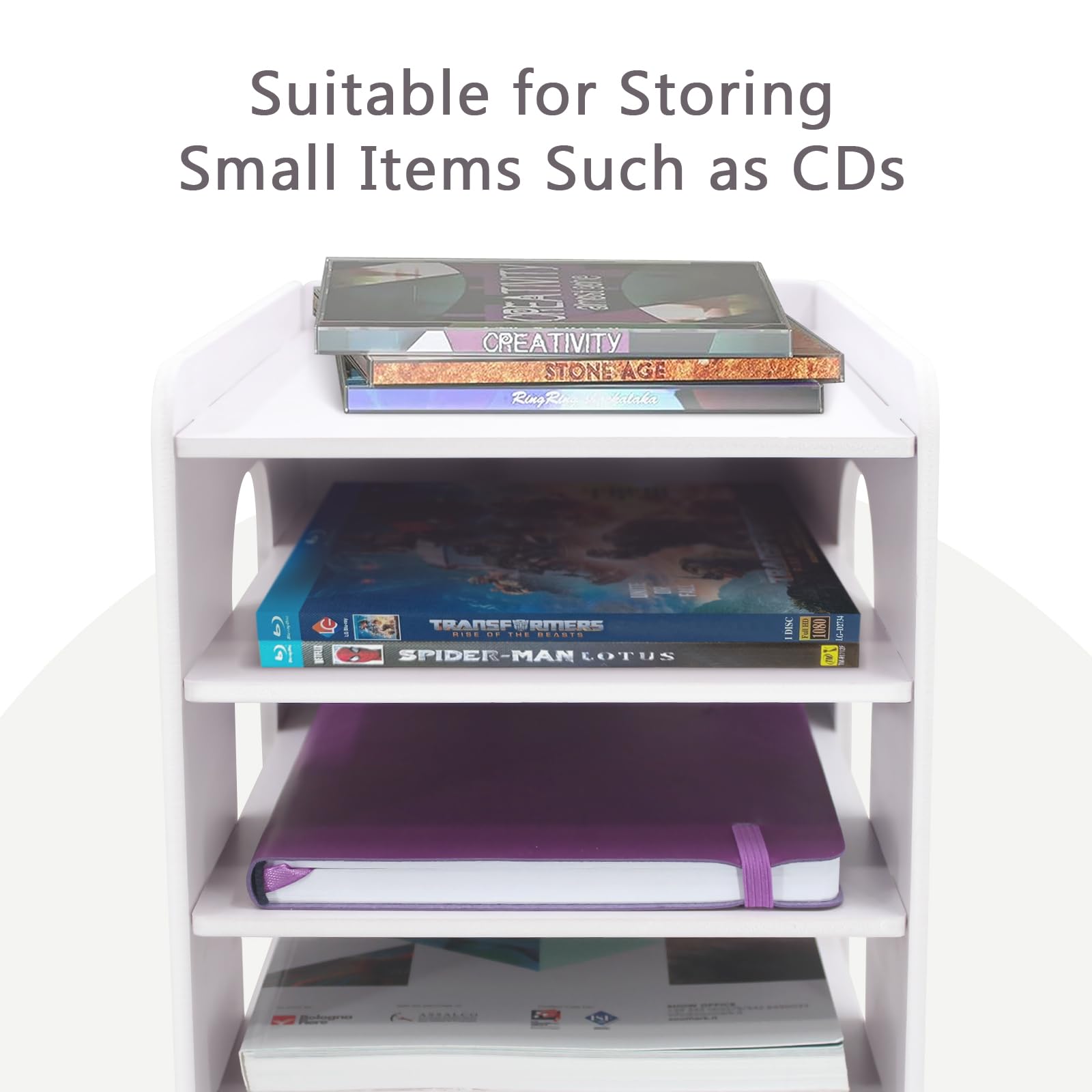 SONGWAY 7-Tier Desktop Mail Sorter Organizer - Letter & Bill Holder, Small File Organizer with Accessories Storage, White - Perfect for Home Office, Mailroom, and Workspace Organization