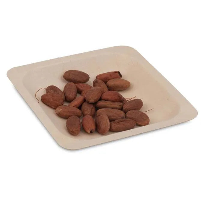 5.5 Inch Square Poplar Wood Plate - Natural Wood Serving Tray for Cheese, Charcuterie, Desserts & Appetizers - Perfect for Parties, Weddings & Home Decor