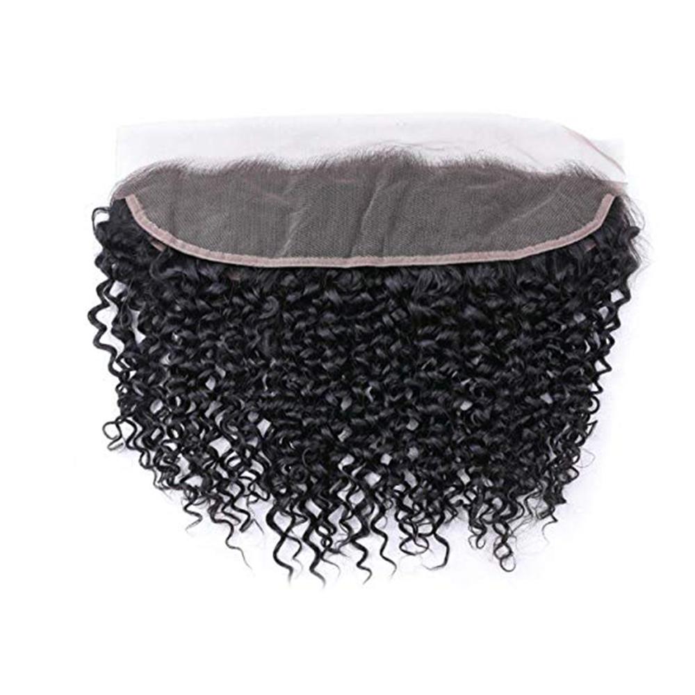 Natural Black Virgin Human Hair Frontal Bundles with Curly Texture - Perfect for Weaves, Wigs, and Protective Styling