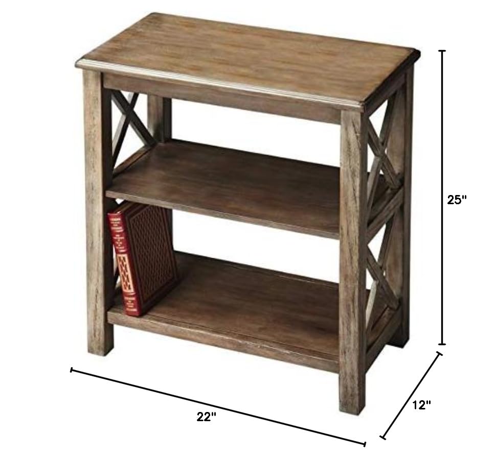 Beaumont Lane 2 Shelf Bookcase in Dusty Trail - Rustic Wooden Bookshelf for Living Room, Bedroom & Office Storage - Perfect for Organizing Books, Decor & Essentials
