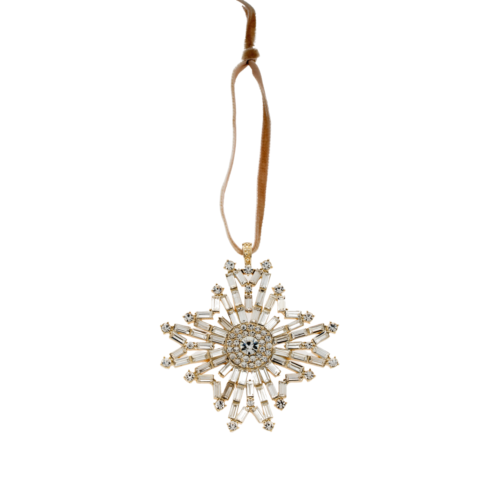 Baguette Snowflake Hanging Christmas Ornament - Elegant Crystal Decor for Holiday Tree, Home, and Office Decorations | Perfect for Christmas, Winter Weddings & Festive Parties