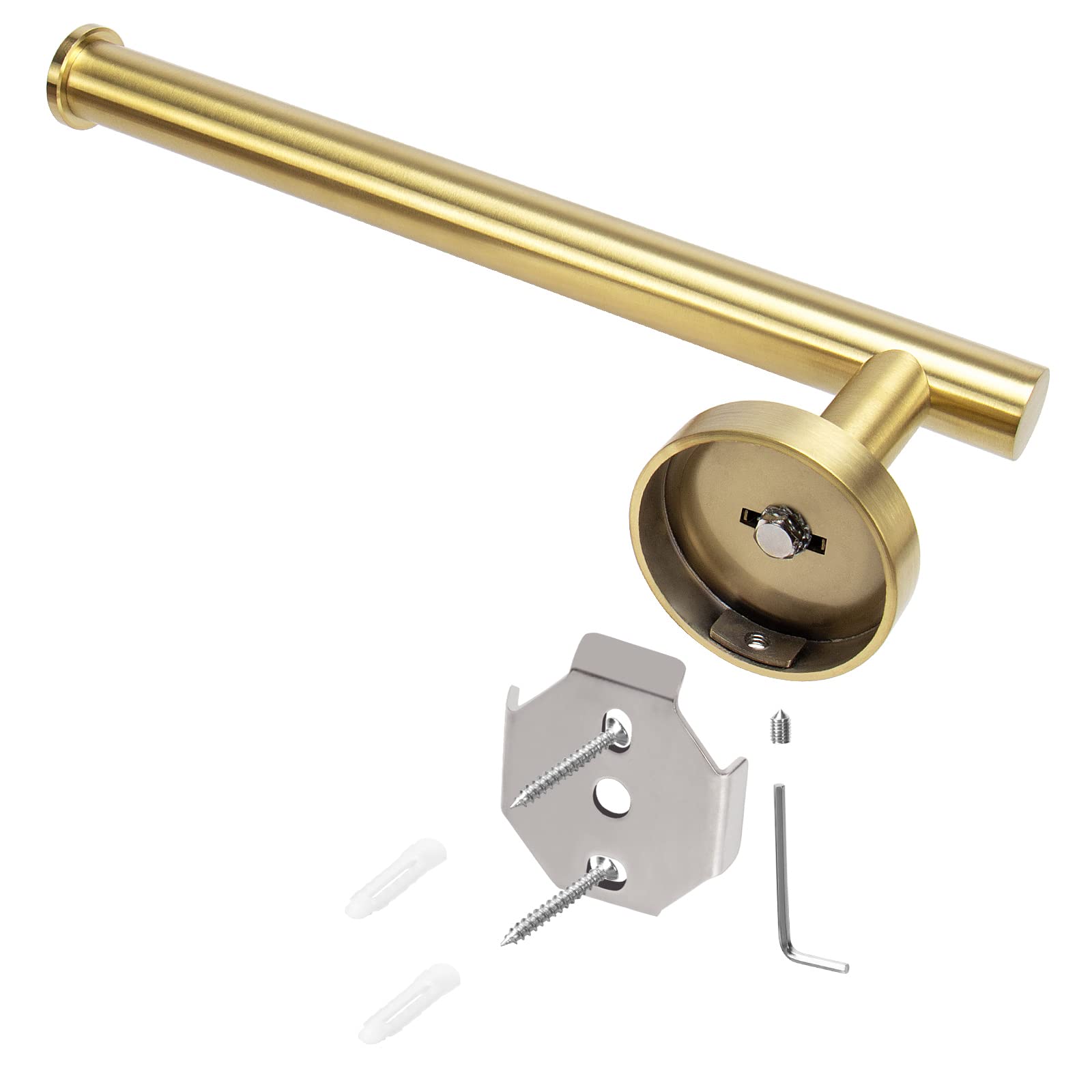 NearMoon 9 Inch Stainless Steel Hand Towel Holder - Brushed Gold Wall Mounted Towel Ring for Bathroom - Rustproof Thickened Contemporary Bath Accessories (1 Pack) - Perfect for Kitchen, Guest Bath, and Spa Decor