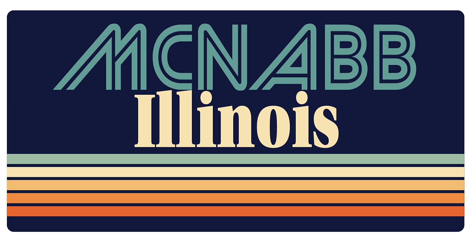McNabb Illinois 5 x 2.5-Inch Retro Fridge Magnet - Vintage Style Decorative Magnet for Refrigerator, Office, Home & Dorm Room Decor