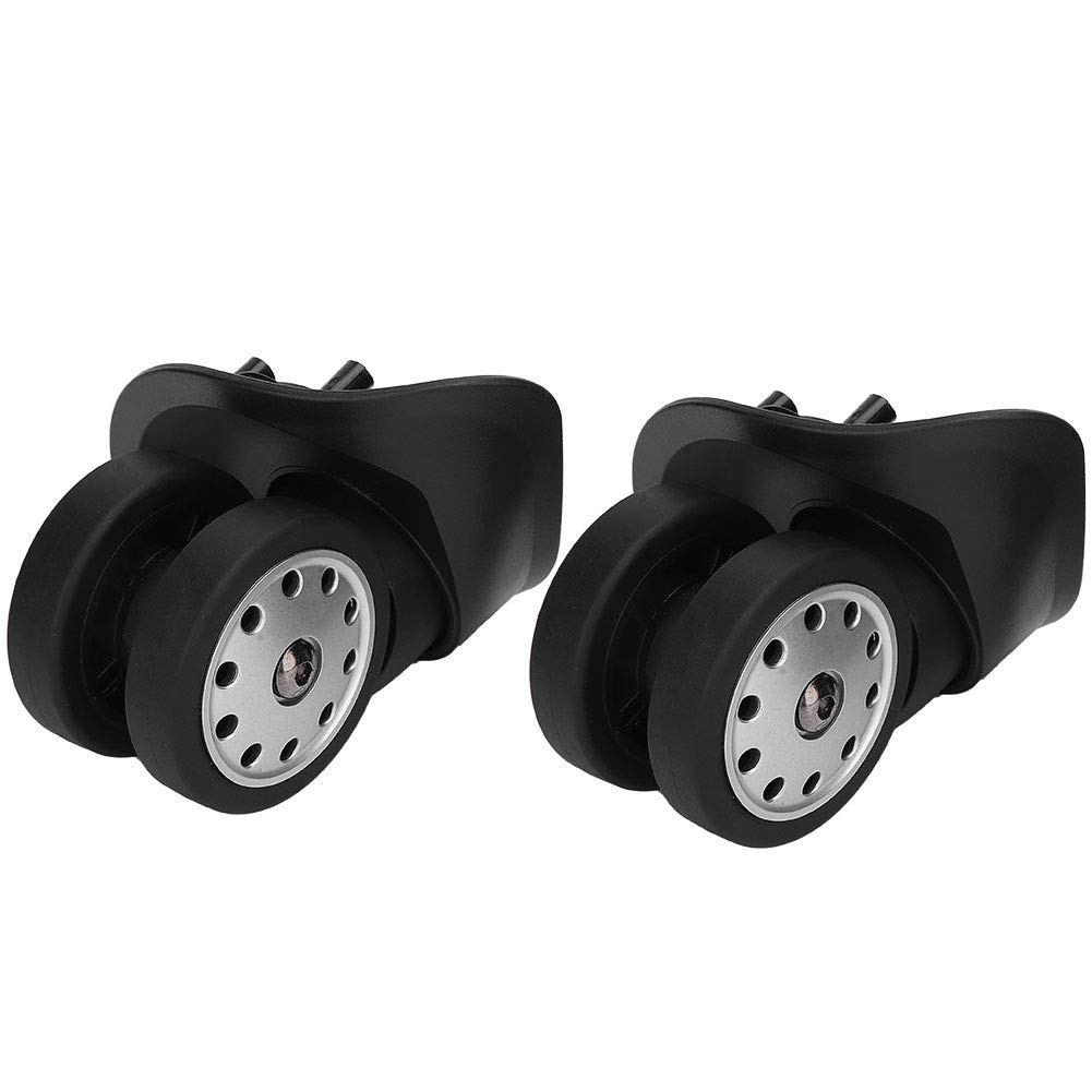 2Pcs Universal Luggage Caster Wheels - A88 PP PET Swivel Replacement Wheels with Multihole Design & Accessories for Suitcase Repair (Black) | Perfect for Travel Luggage, Carry-Ons & Spinner Case Maintenance