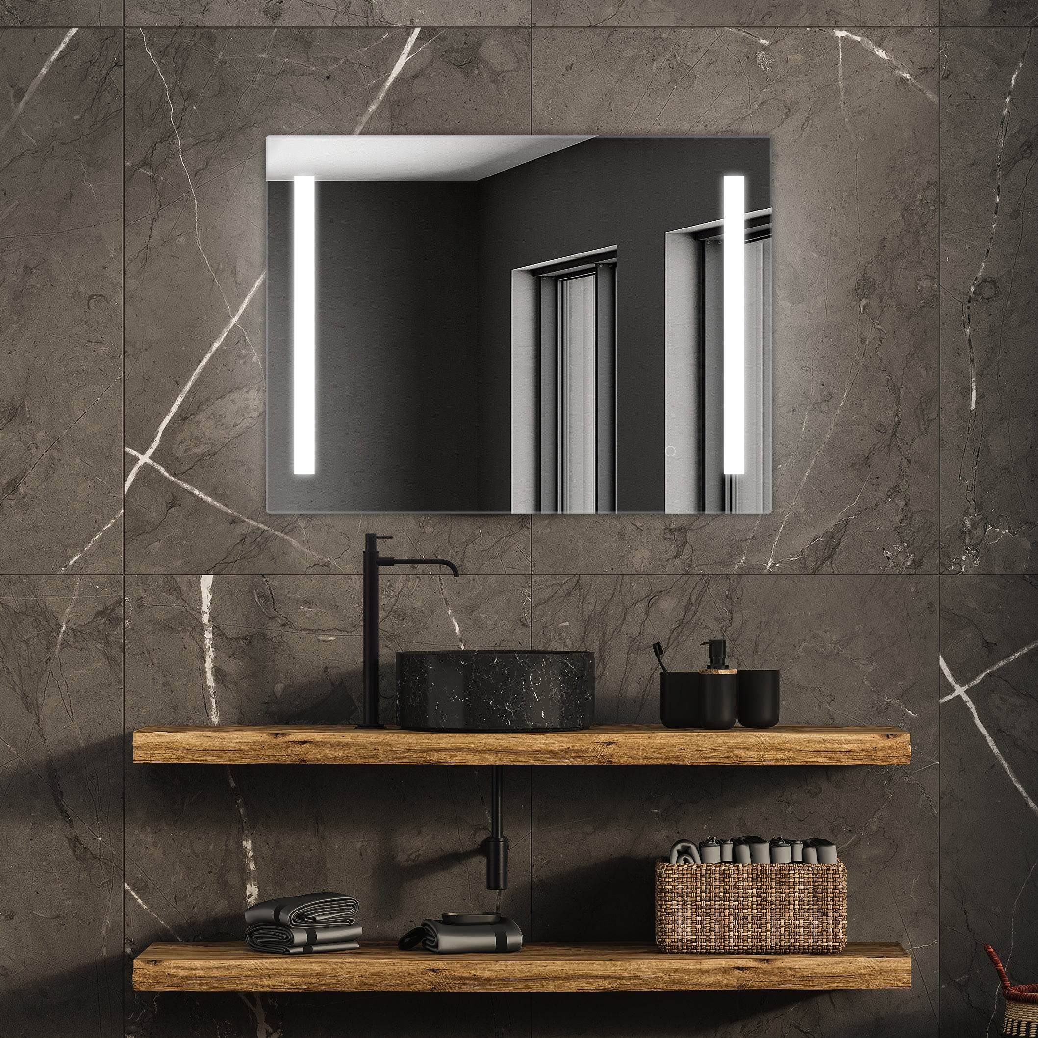 Treviso LED Bathroom Mirror with Adjustable Dimmer & Anti-Fog Function - 4 Size Options for Vanity, Makeup & Home Decor