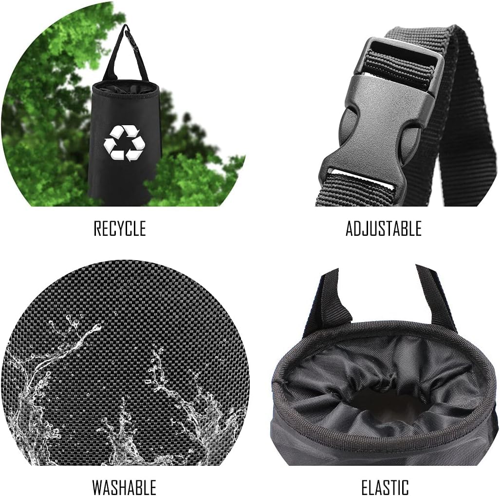 Encell Black Auto Seat Back Litter Trap Car Organizer - Car Trash Can for Coffee Cups, Snacks & Waste - Perfect for Road Trips, Commuting & Family Travel