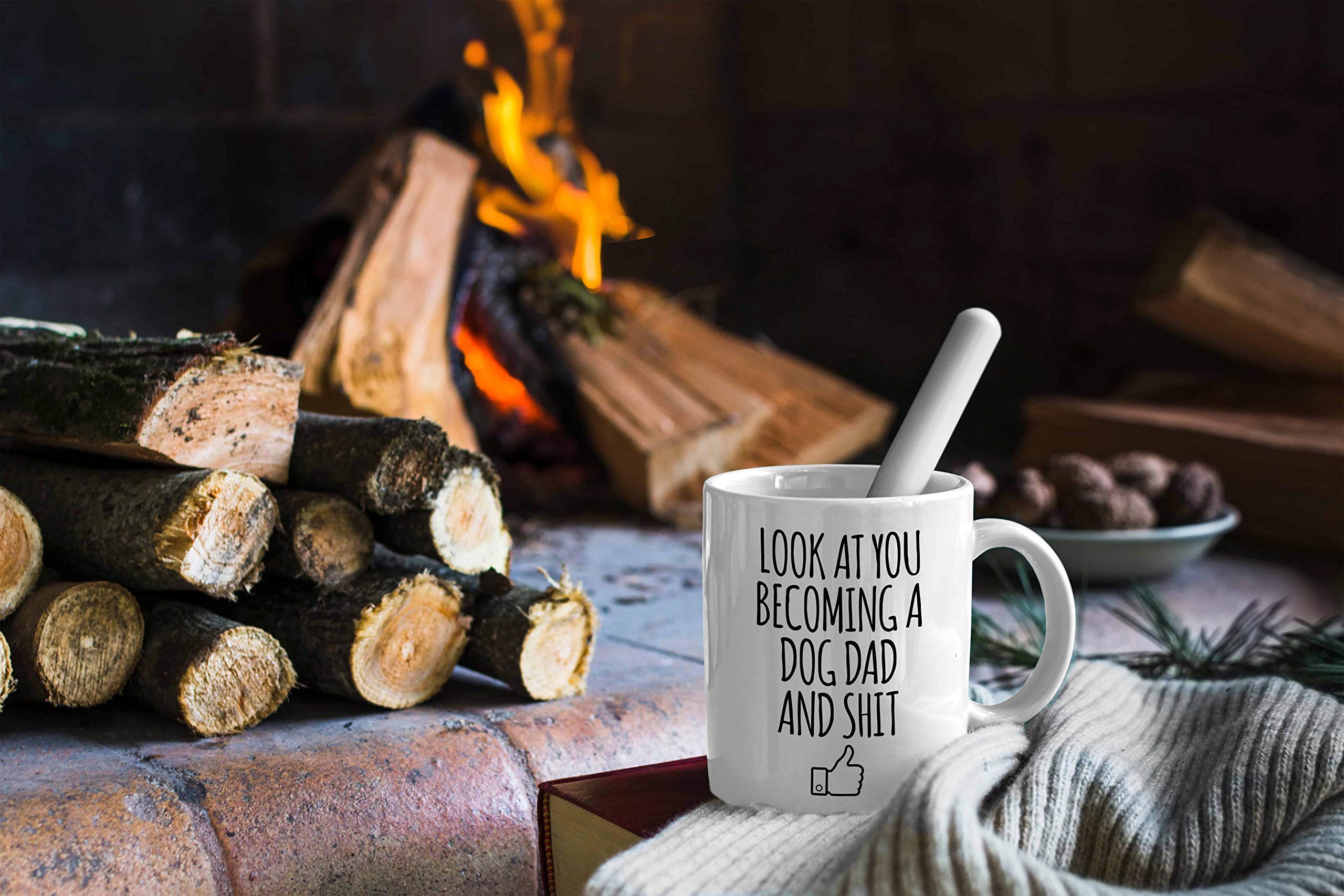 Funny Dog Dad Coffee Mug - Sarcastic 'Look At You Becoming A Dog Dad' Ceramic Cup for K-9 Lovers | Perfect Gift for St Patrick's Day, Christmas & Birthdays | Great Pet Themed Present for Dog Owners | Enjoy Your Morning Coffee with This Humorous Cup