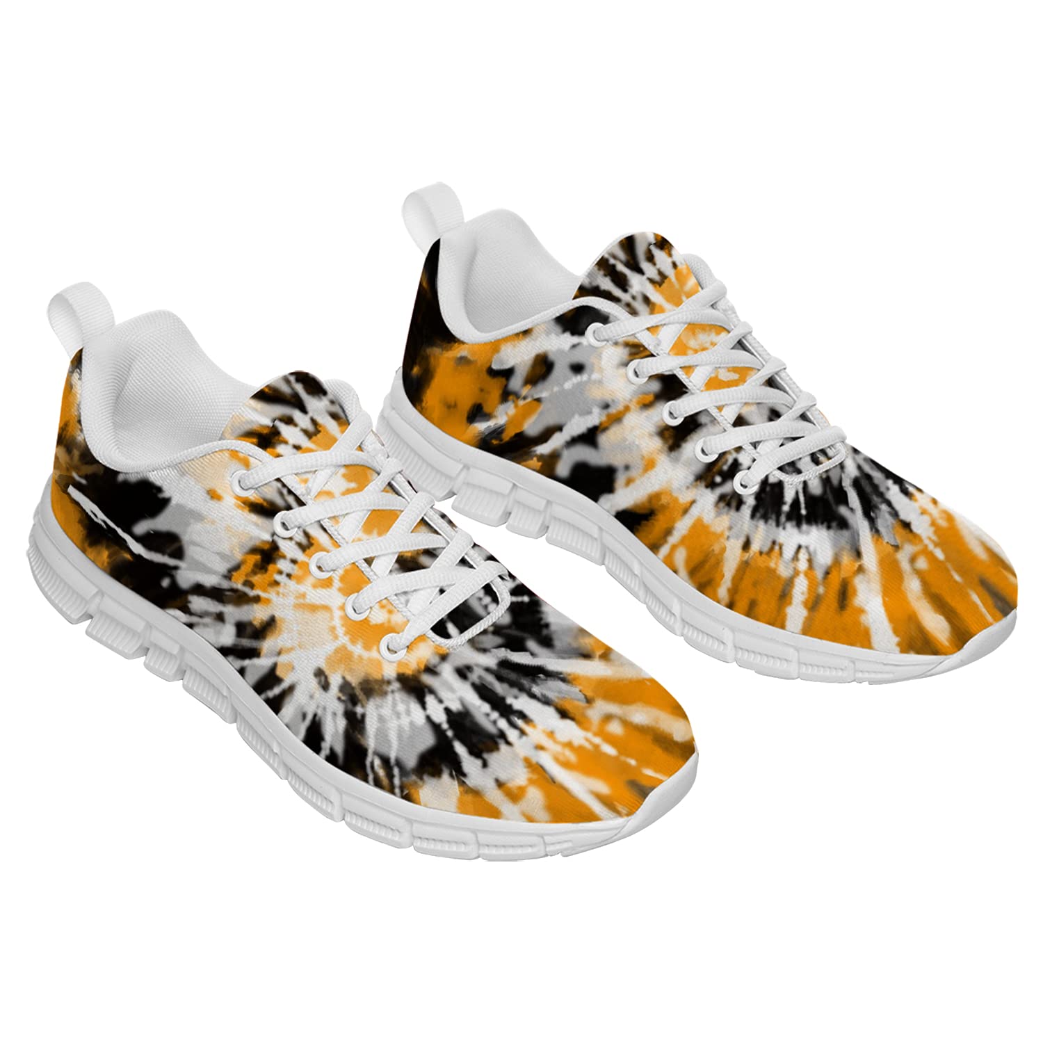 Trendy Yellow Tie-Dye Sneakers for Men & Women - Lightweight Breathable Tennis Shoes for Outdoor Activities - Perfect Gifts for Mom, Ladies & Men - Size 9 (Men) & 10.5 (Women) - Ideal for Running, Walking & Casual Wear