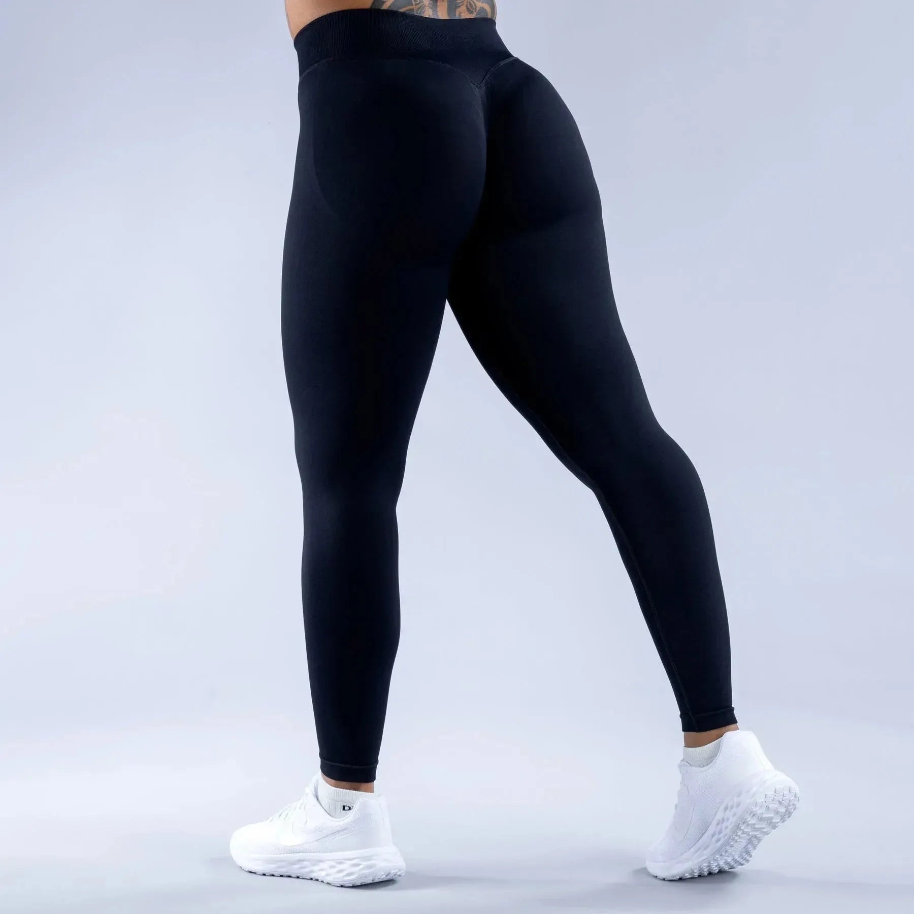 High Stretch Seamless Yoga Pants for Women - Low Ribbed Waistband, Scrunch Butt Gym Leggings - Sweat Wicking Workout Tights for Yoga, Running & Fitness Training