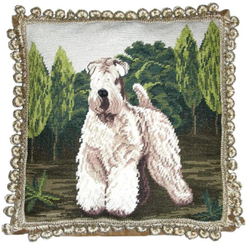 Wheaton 17x17 Inch Needlepoint Decorative Pillow - Elegant Home Decor for Living Room, Bedroom & Sofa