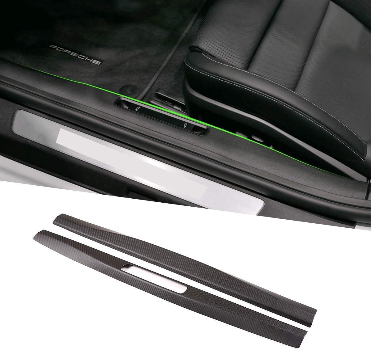 Premium Real Carbon Fiber Door Sill Protector for Porsche 911 & 718 (2016-2020) - Matte Finish | Interior Car Accessories | Scratch-Resistant & Stylish Upgrade for Sports Cars