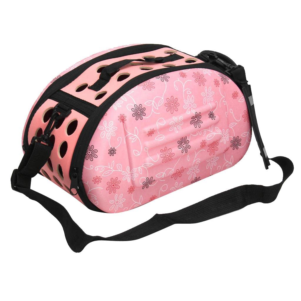 Enakshi Foldable Pet Carrier Bag for Small Dogs & Cats - Lightweight Travel Carrier for Outdoor, Airplane & Car Trips - Portable Pink Pet Supplies for Vet Visits & Daily Use