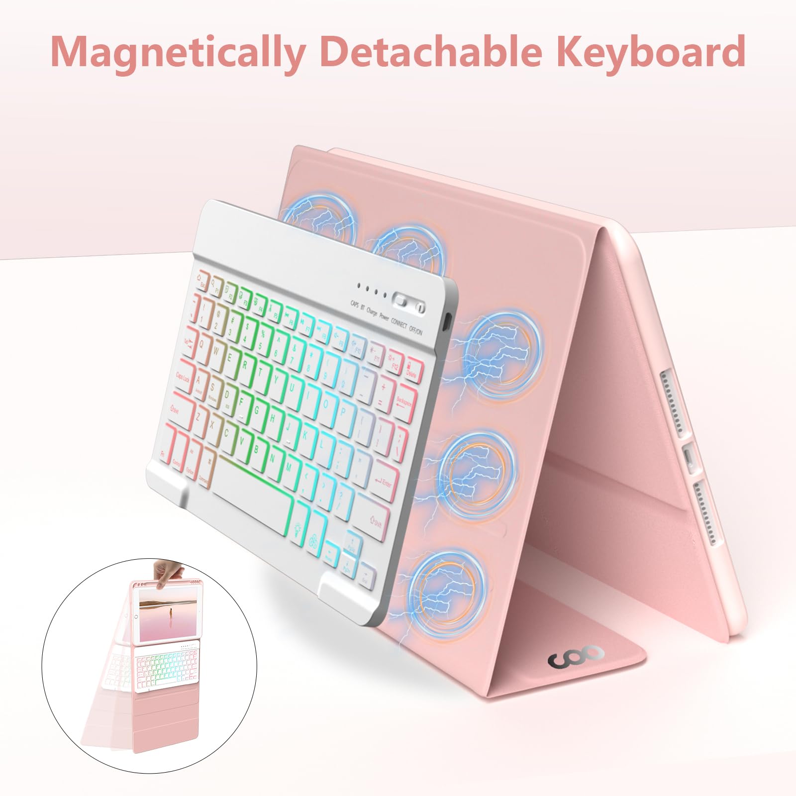 FUWANG 10.2-inch Detachable Backlit Keyboard Case for iPad 9th/8th/7th Gen, iPad Air 3rd Gen & iPad Pro 10.5