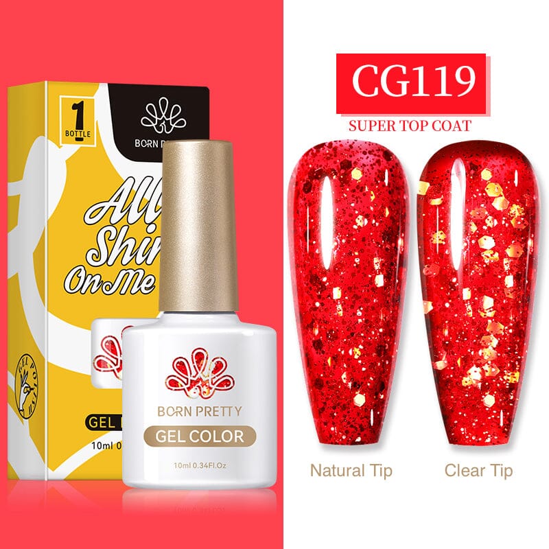 Born Pretty Glitter Gel Nail Polish Set - Long Lasting UV/LED Soak Off Nail Colors for Manicure & Pedicure - Perfect for Parties, Weddings, Holidays & Special Occasions