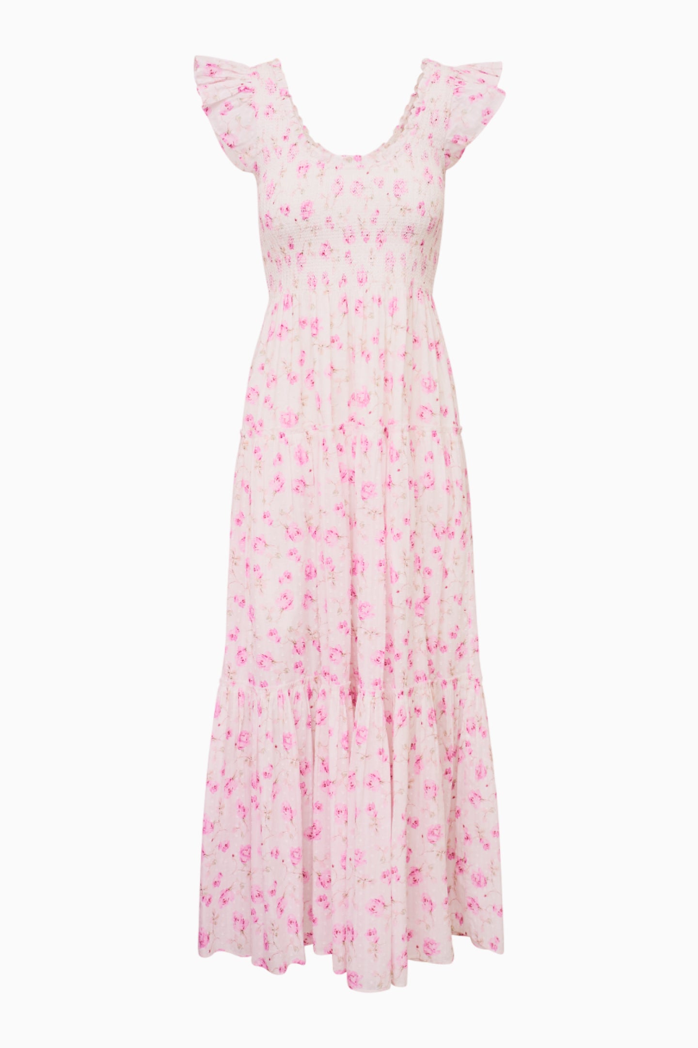 Chessie Floral Print Cotton Maxi Dress for Women - Summer Boho Beach Dress for Vacation, Date Night & Casual Wear