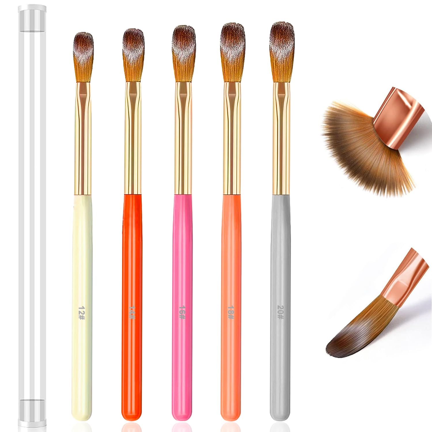 Acrylic Nail Brush Set - 5pcs for Nail Art & Extensions