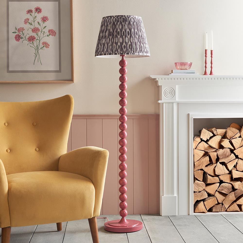 Auralis Ikat Floor Lamp with E27 Socket - Modern Handwoven Design for Living Room, Bedroom & Office Lighting
