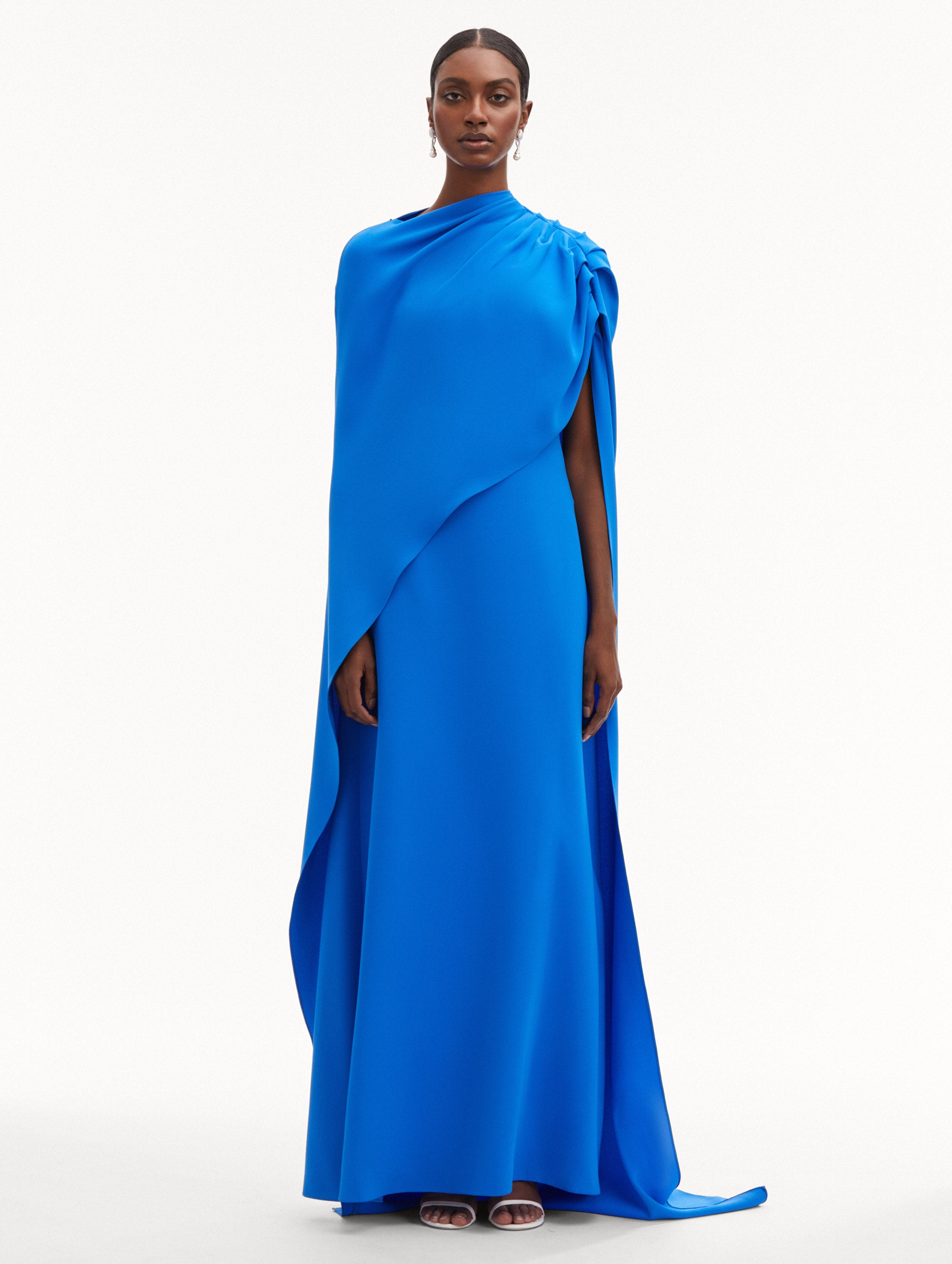 Elegant Draped Detail Georgette Caftan Dress for Women - Boho Chic Beach Cover Up, Summer Vacation Outfit & Poolside Lounge Wear