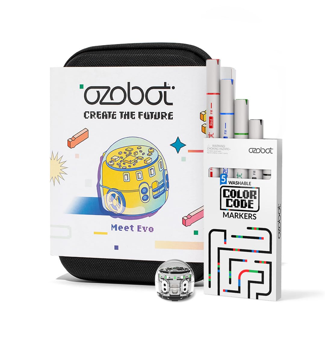 Evo Entry Kit: Interactive Coding Robot for Kids Ages 5+ | STEM Learning Toy with Color Code Markers, Charging Cable & Zip Case | 700+ STEM Lessons Included | Perfect for Home & Classroom Education | No Coding Experience Required