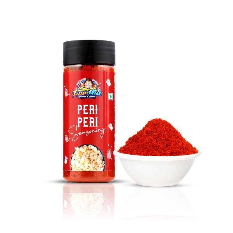 TimeOut Popcorn Seasoning - Premium Multi-Purpose Seasoning for Popcorn, Chips & Snacks | Non-GMO, No Trans Fat | Mexican Cheese & Peri Peri Flavors (2-Pack) | Perfect for Movie Nights, Parties & Game Day Snacking
