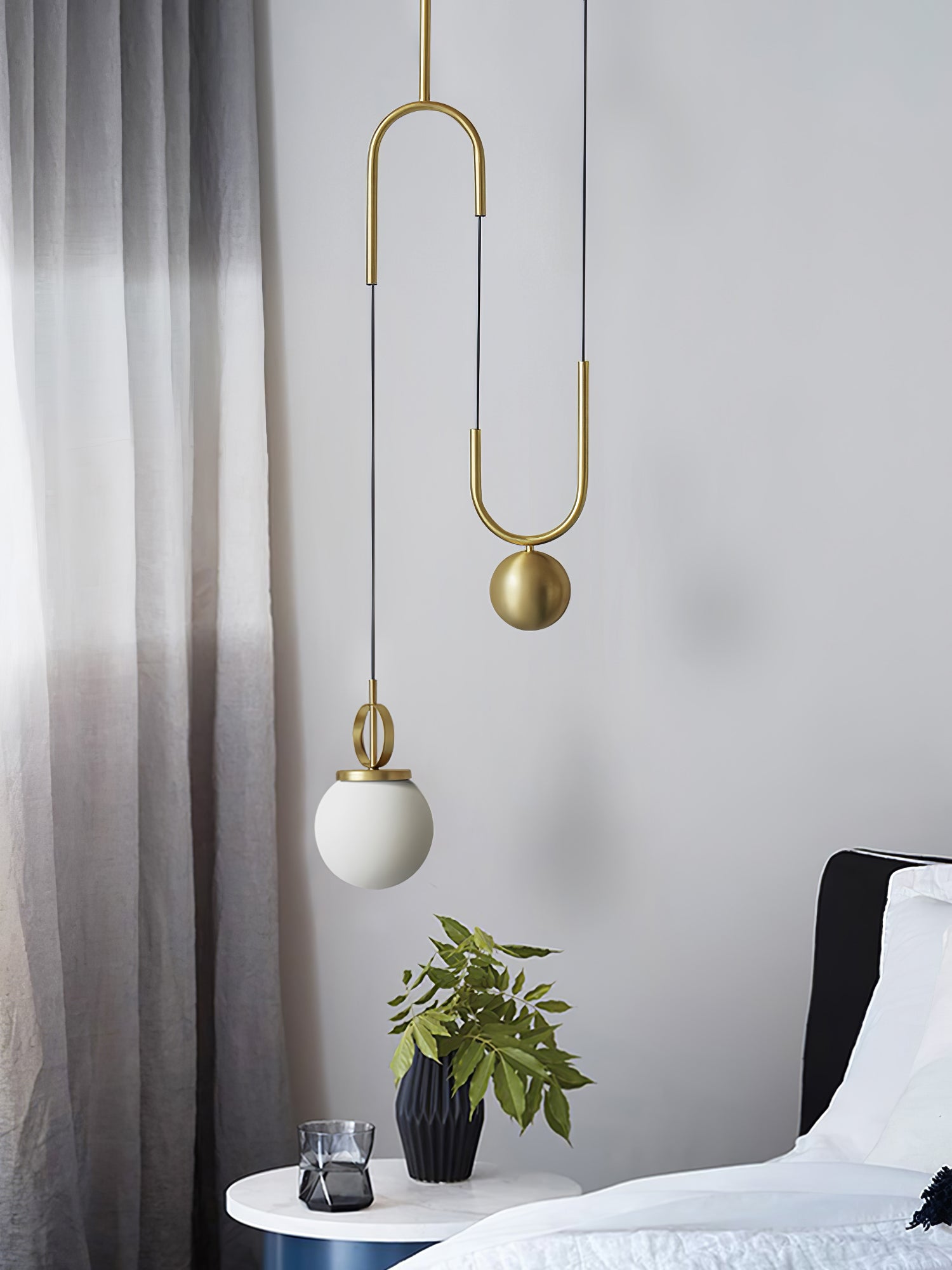 Modern Glass Ball Pendant Light - Elegant Hanging Chandelier for Dining Room, Kitchen Island & Bedroom Lighting - Dimmable LED Ceiling Fixture