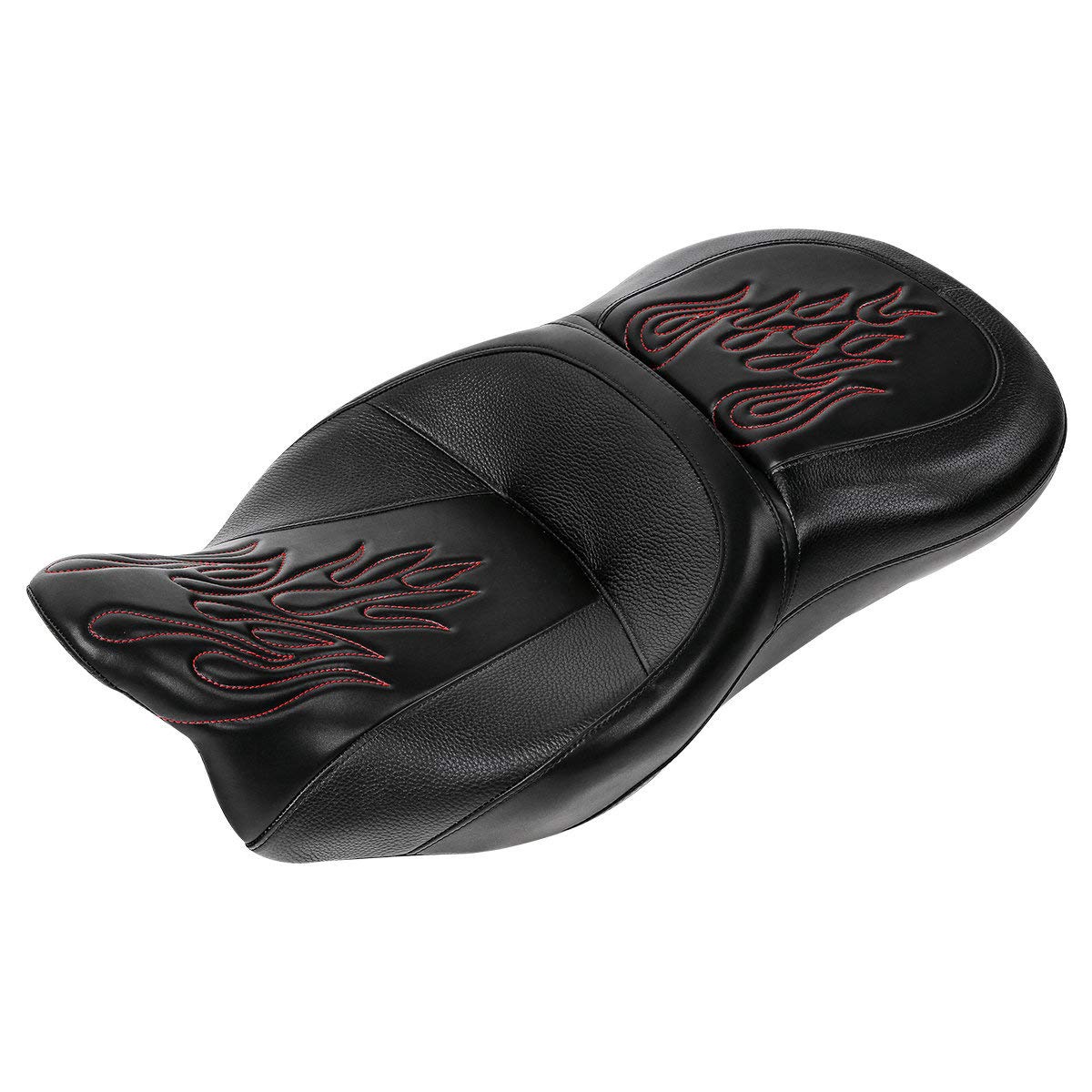 Harley Touring Seat - C.C. Rider 2-Up One-Piece Driver & Passenger Seat for Road King, Street Glide, Road Glide, Electra Glide (2009-2023 Models) | Comfortable Long-Distance Riding & Cruising Accessory