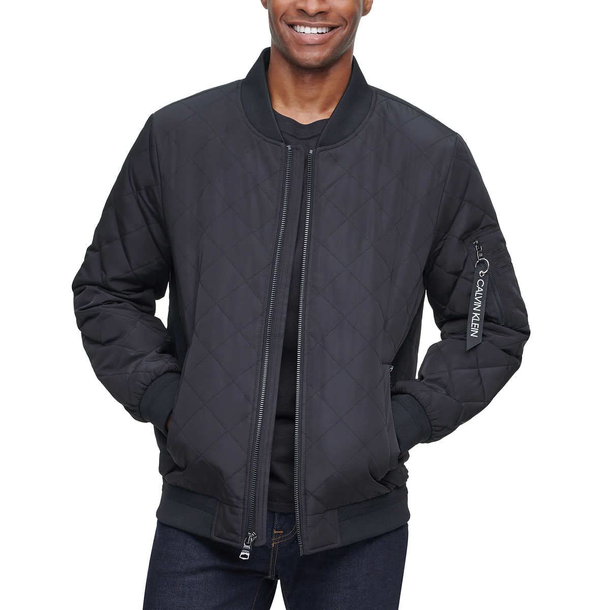 Calvin Klein Men's Bomber Jacket - Black | Lightweight & Stylish Outerwear for Casual Wear, Travel & Everyday Use