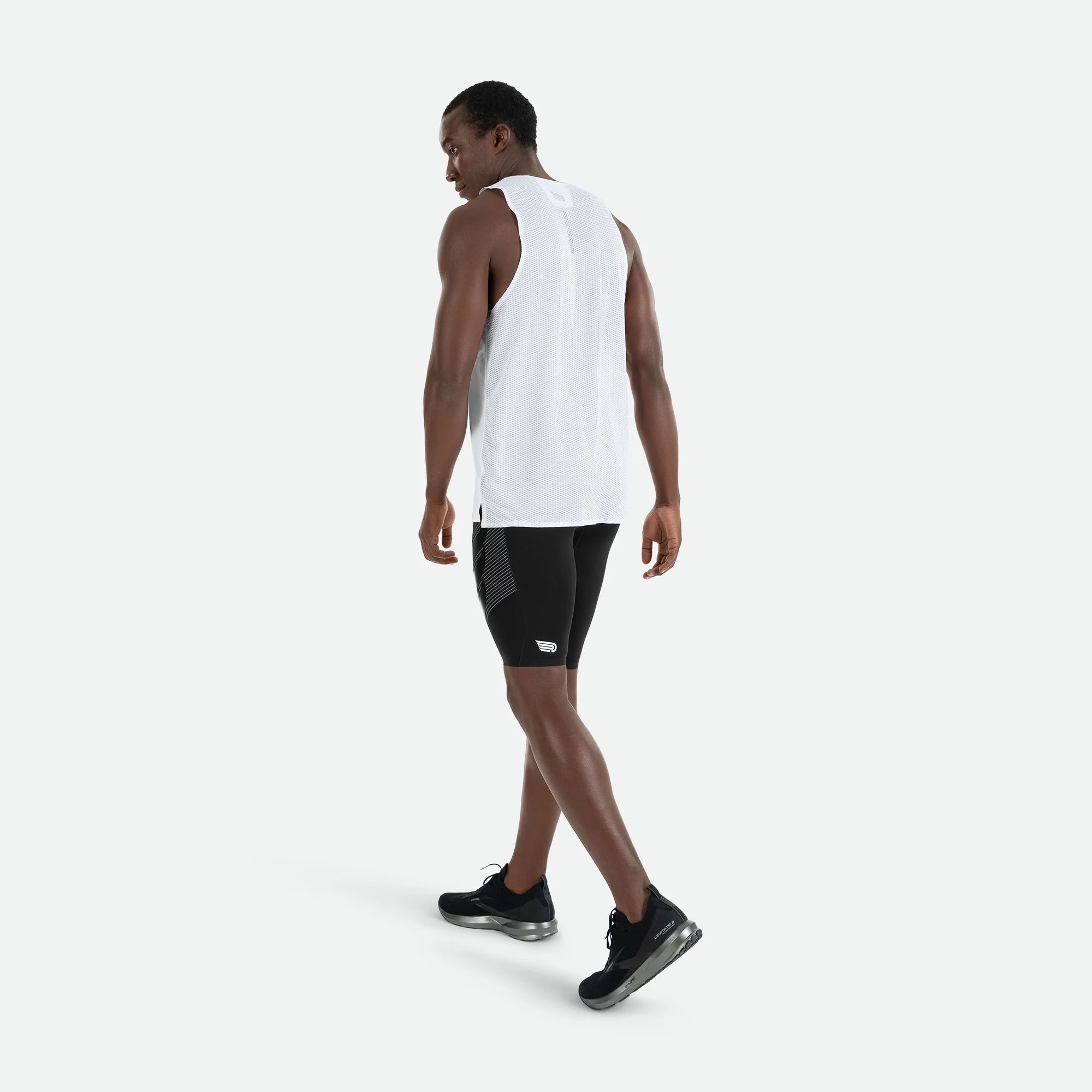 Pressio Men's Power Half Tight - Black/Black - Compression Workout Shorts for Running, Gym & Training - High-Performance Athletic Wear