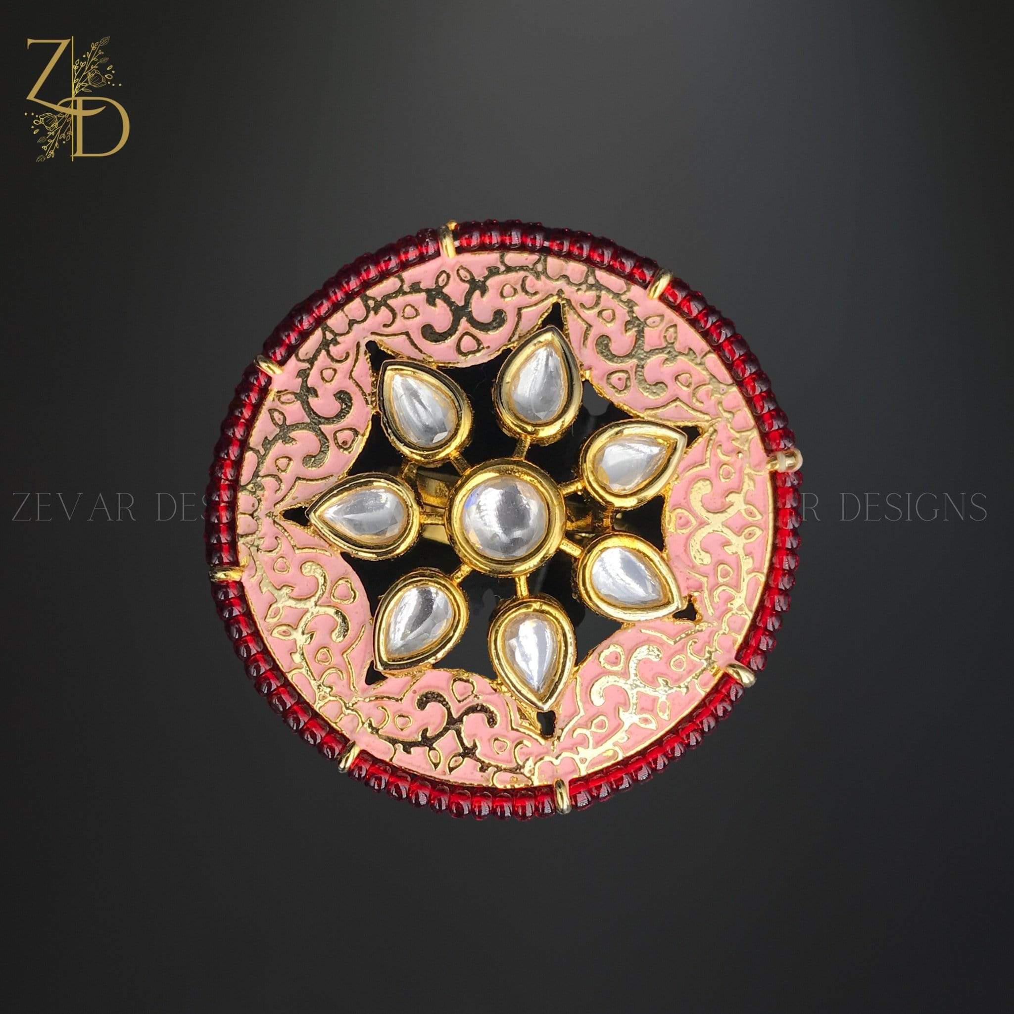 Exquisite Kundan Meena Handmade Ring for Women | Traditional Indian Jewelry | Perfect for Weddings, Parties & Festive Occasions