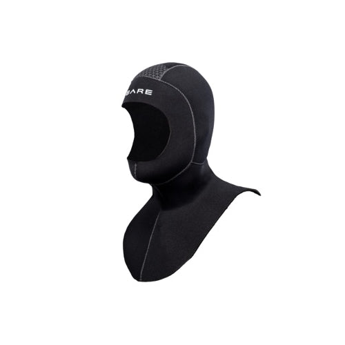 3mm Bare S Flex Hood - Black Neoprene Scuba Diving Hood for Cold Water Snorkeling & Surfing