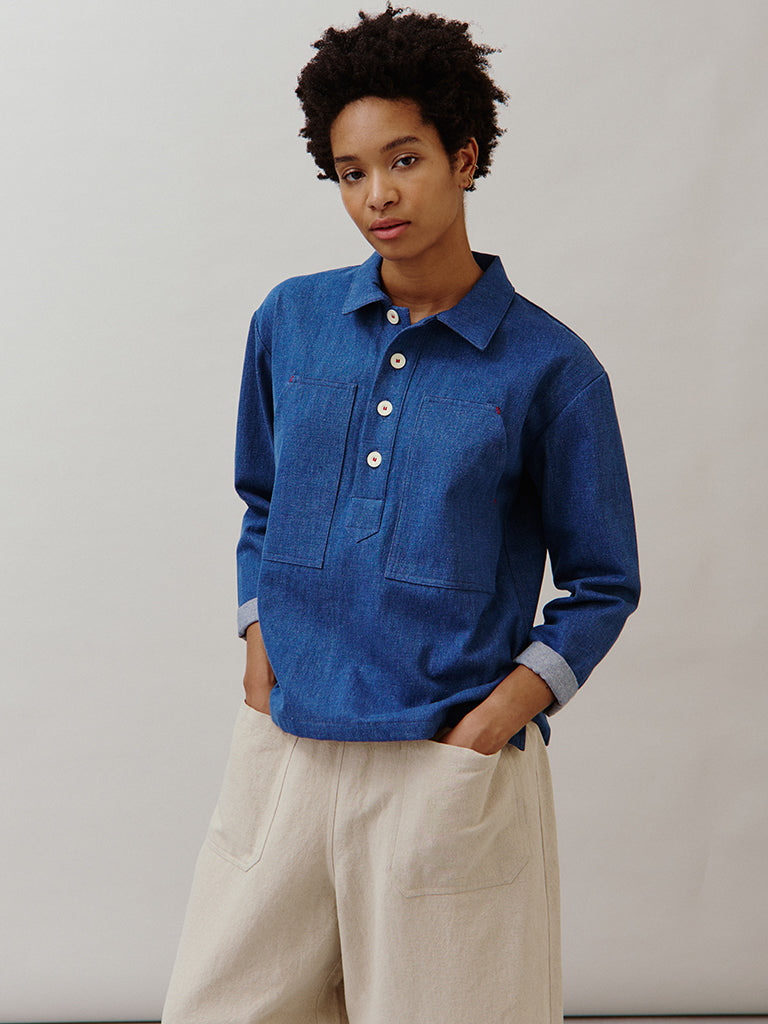 Stylish Sideline Sunny Shirt in Indigo Blue - Perfect for Casual Outings & Summer Beach Wear