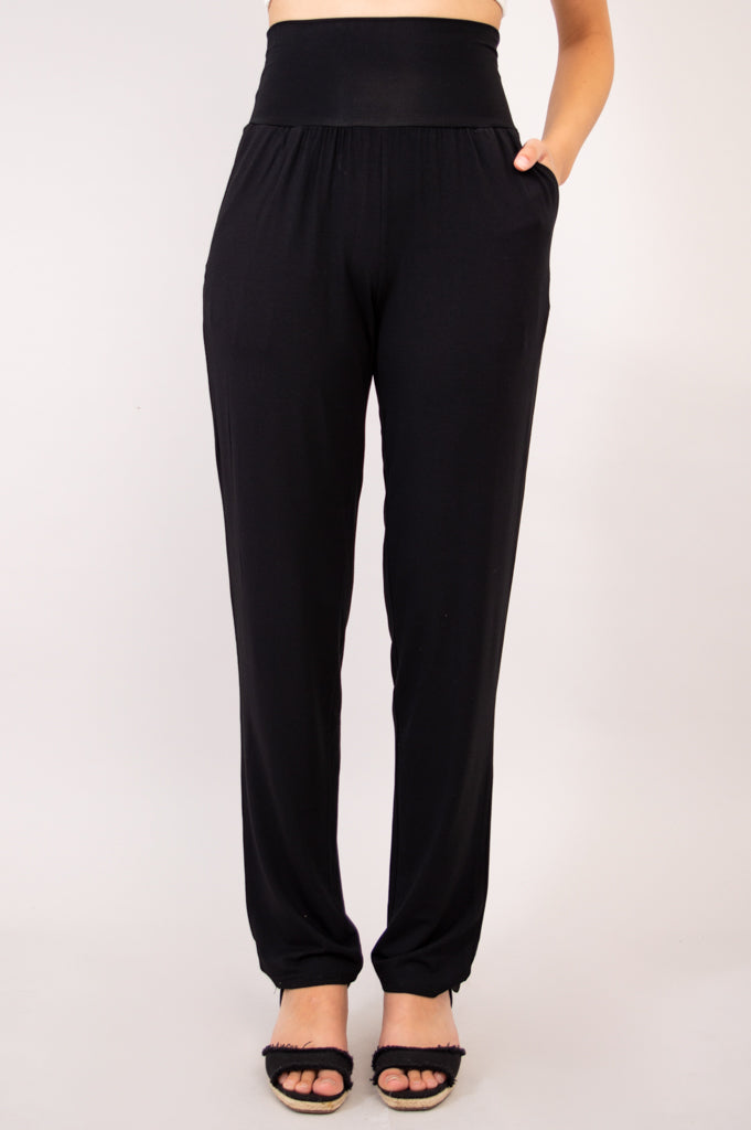Clair High-Waisted Bamboo Pants for Women - Breathable & Comfortable Black Trousers - Perfect for Work, Travel & Casual Wear