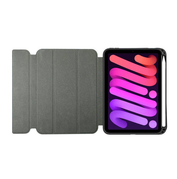QDOS MUSE iPad Mini Case - Slim Protective Cover with Carbon Fiber Design in Gray - Perfect for Travel, Work, and Everyday Use