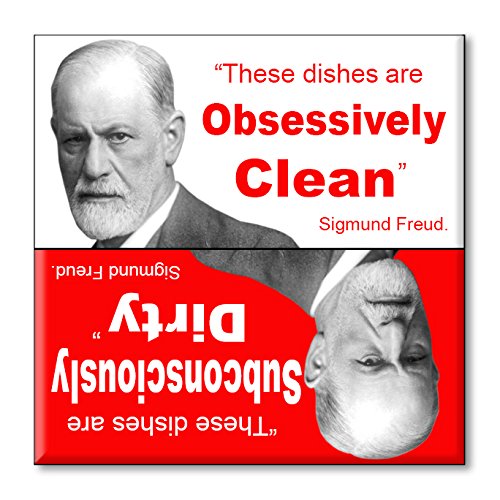 Funny Freud Dishwasher Magnet - Strong Clean/Dirty Sign for Dishwasher - Perfect for Kitchen Organization & Dishwashing Reminder