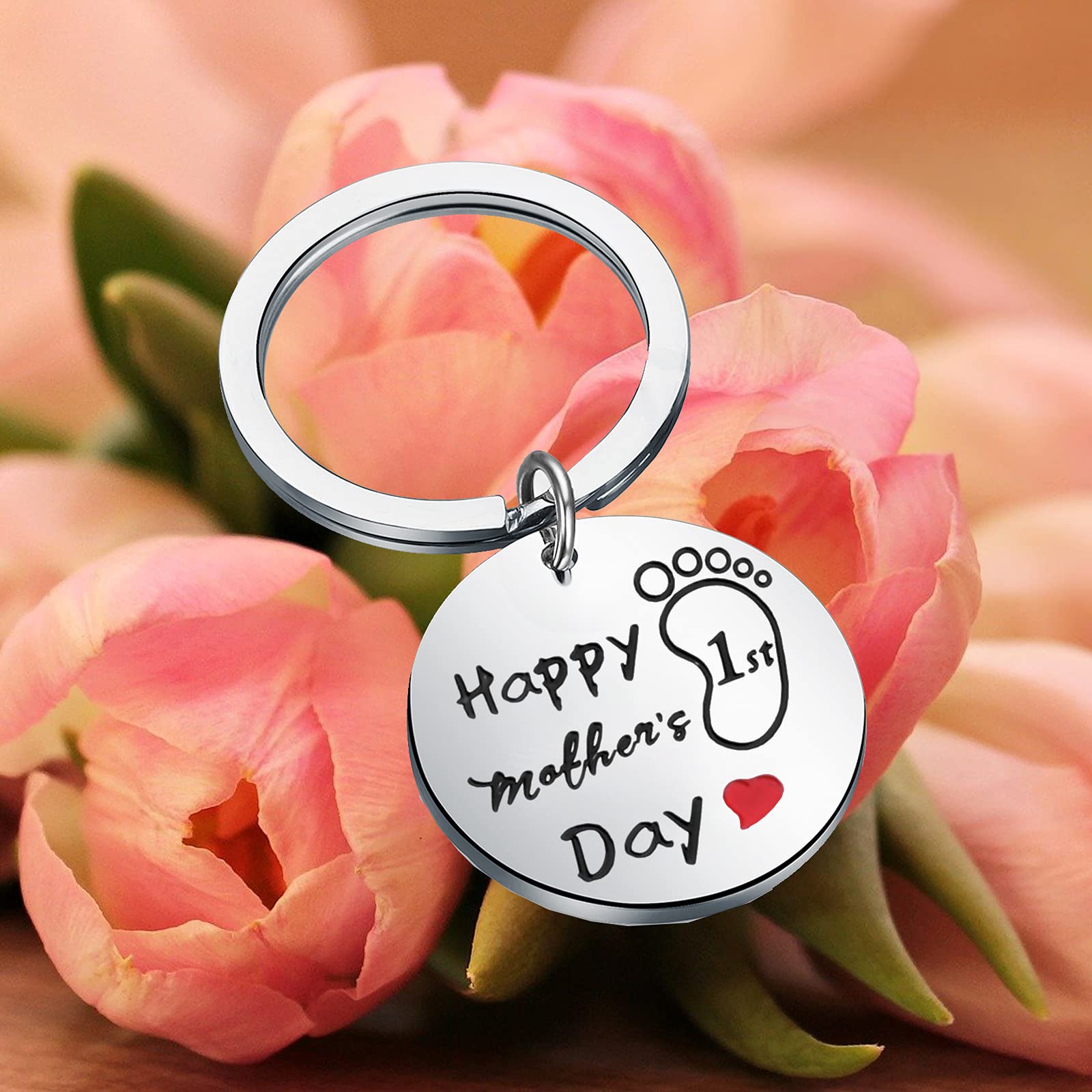 Personalized First Mother's Day Gift for New Moms - Engraved Mommy Keychain | Thoughtful Present for Baby Showers, Birth Announcements & Special Occasions