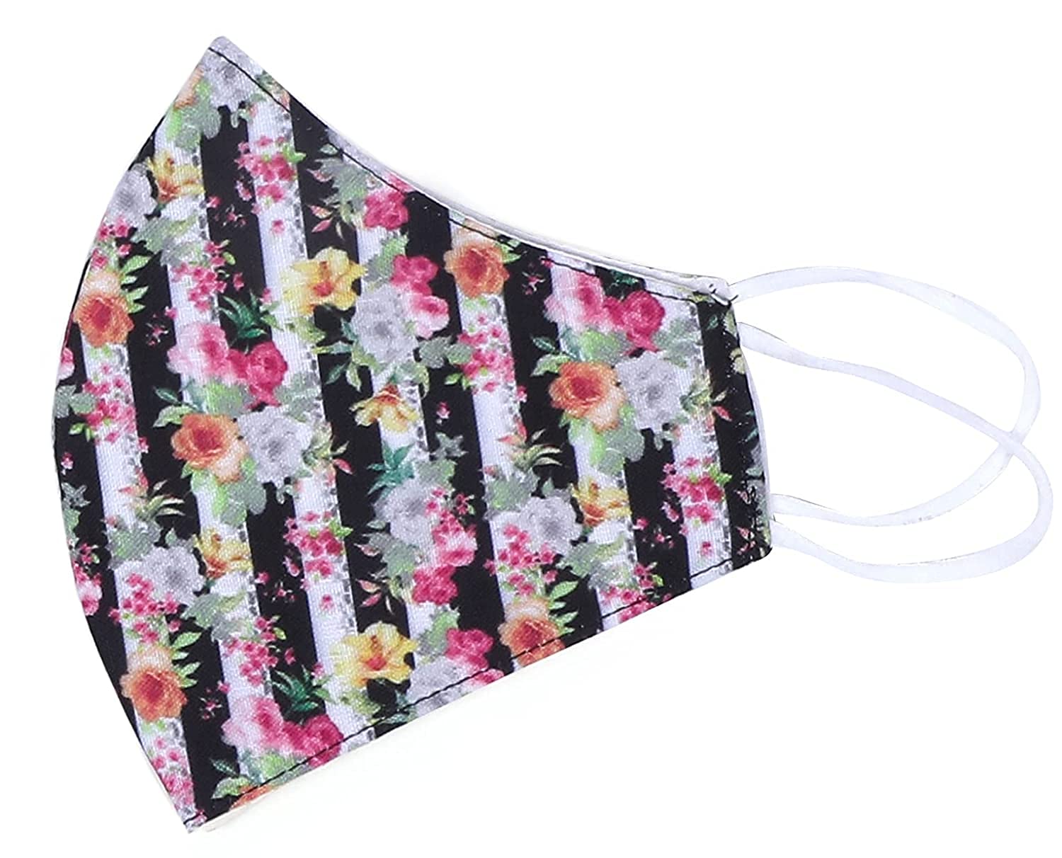 KIDINGTON 6 Pack Reusable Cotton Face Masks for Adults - Adjustable, Washable, Breathable with Floral Design - Perfect for Daily Use, Travel, and Outdoor Activities