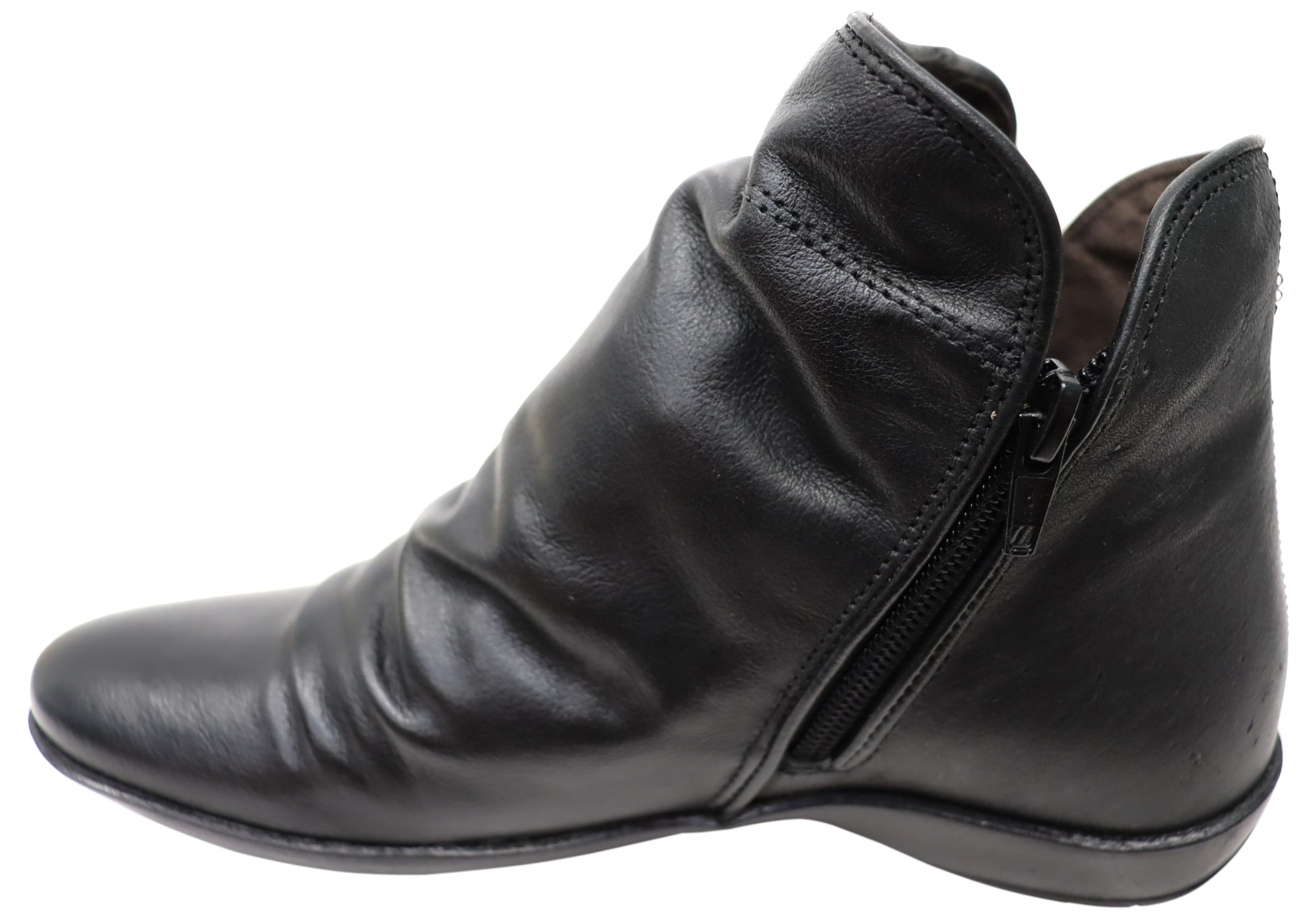 Perlatto Linda Women's Comfortable Leather Ankle Boots - Brazilian Made Leather Booties for Walking, Work & Casual Outfits